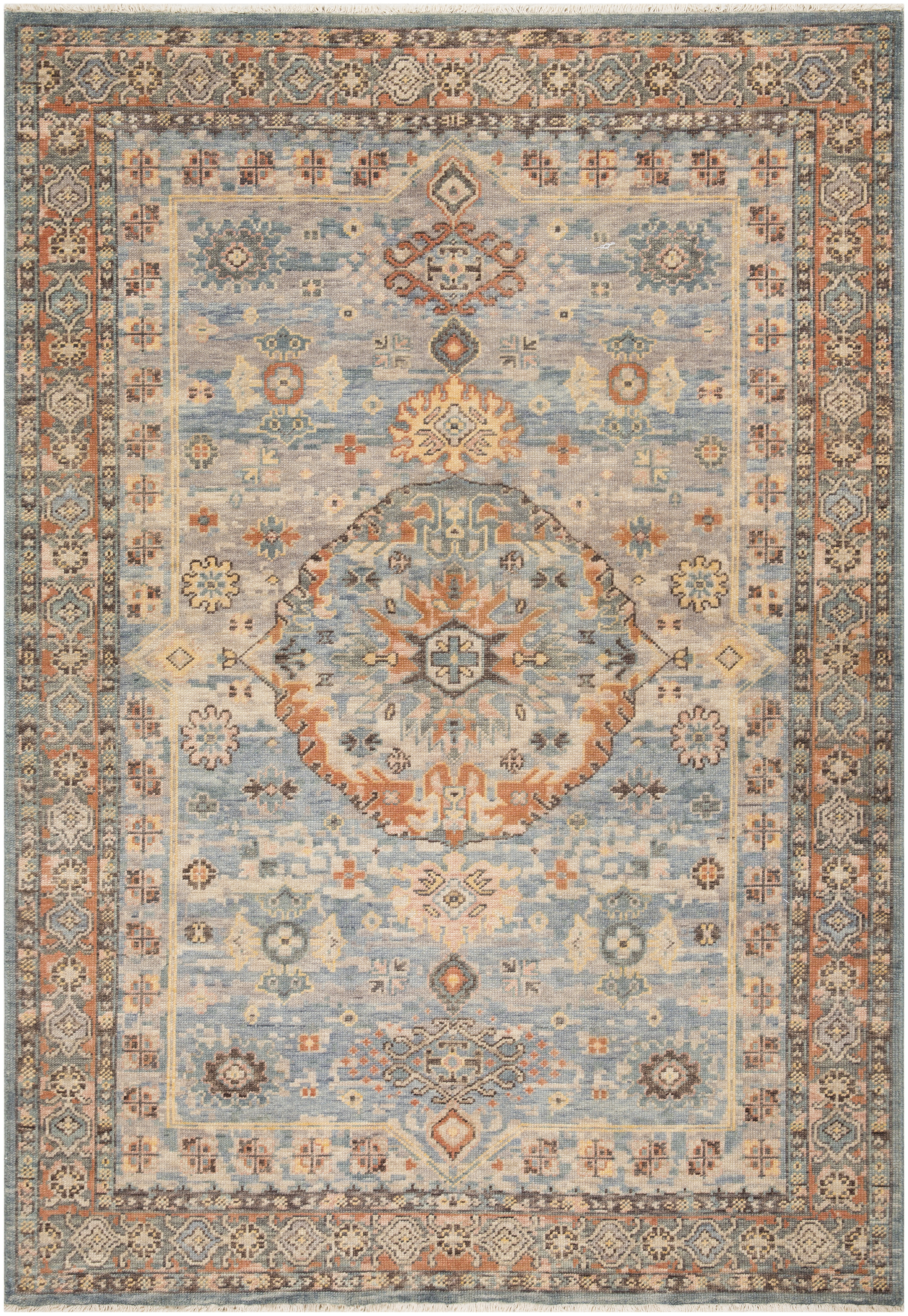Cappadocia 102 X 66 inch Sky Blue Rug in 6 X 9, Rectangle