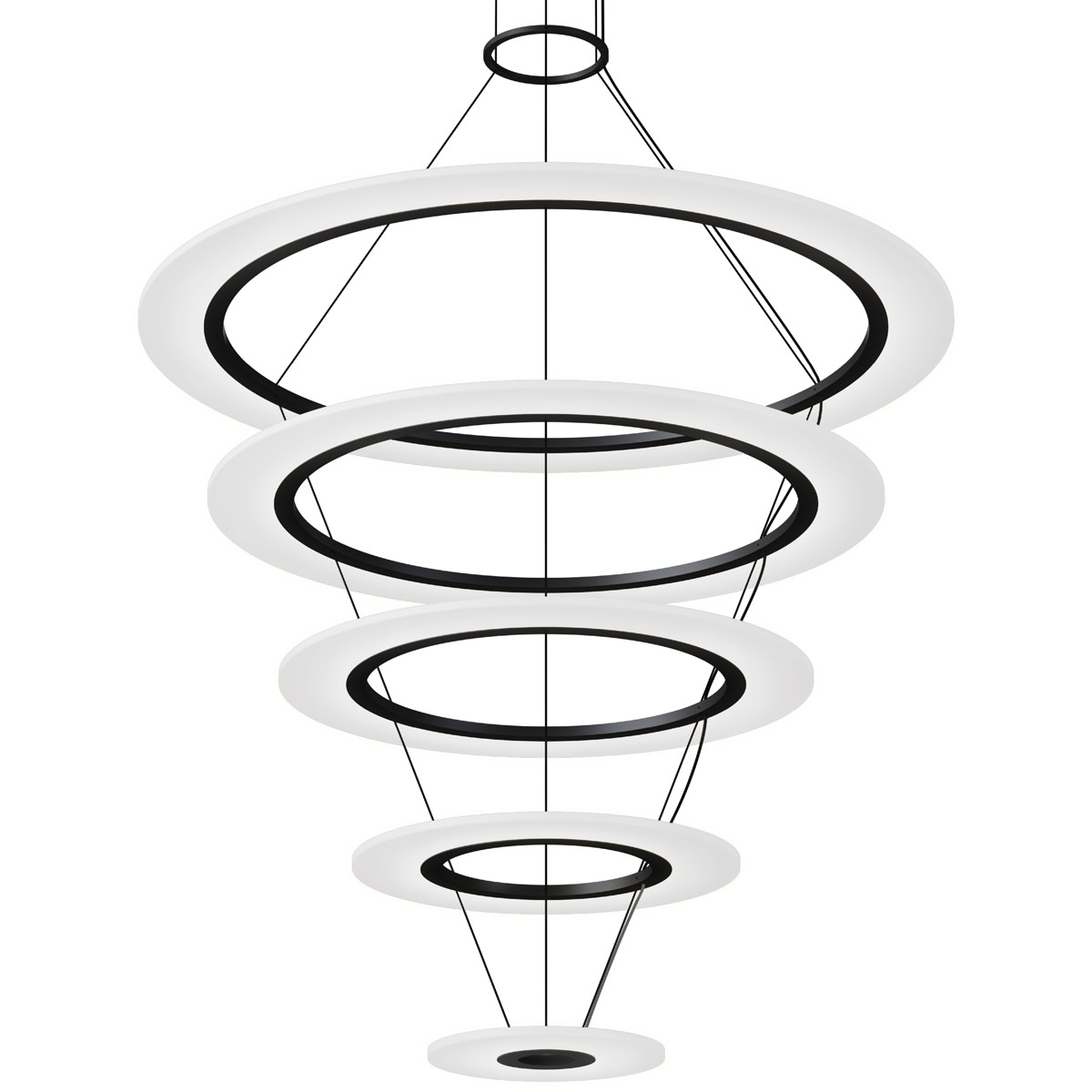Arctic Rings LED 37.25 inch Satin Black Ring Pendant Ceiling Light
