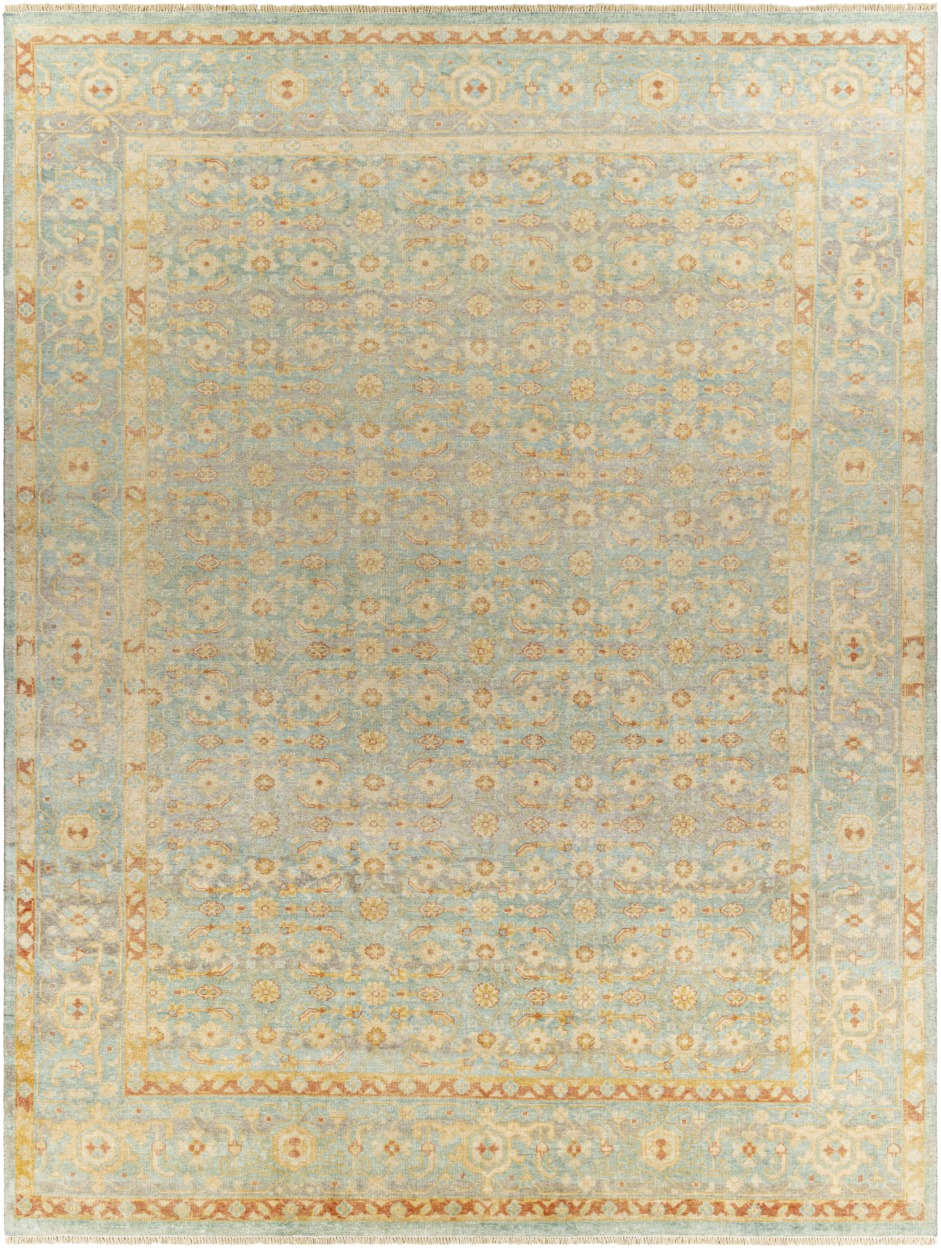 Hamadan 144 X 108 inch Seafoam Rug, Rectangle