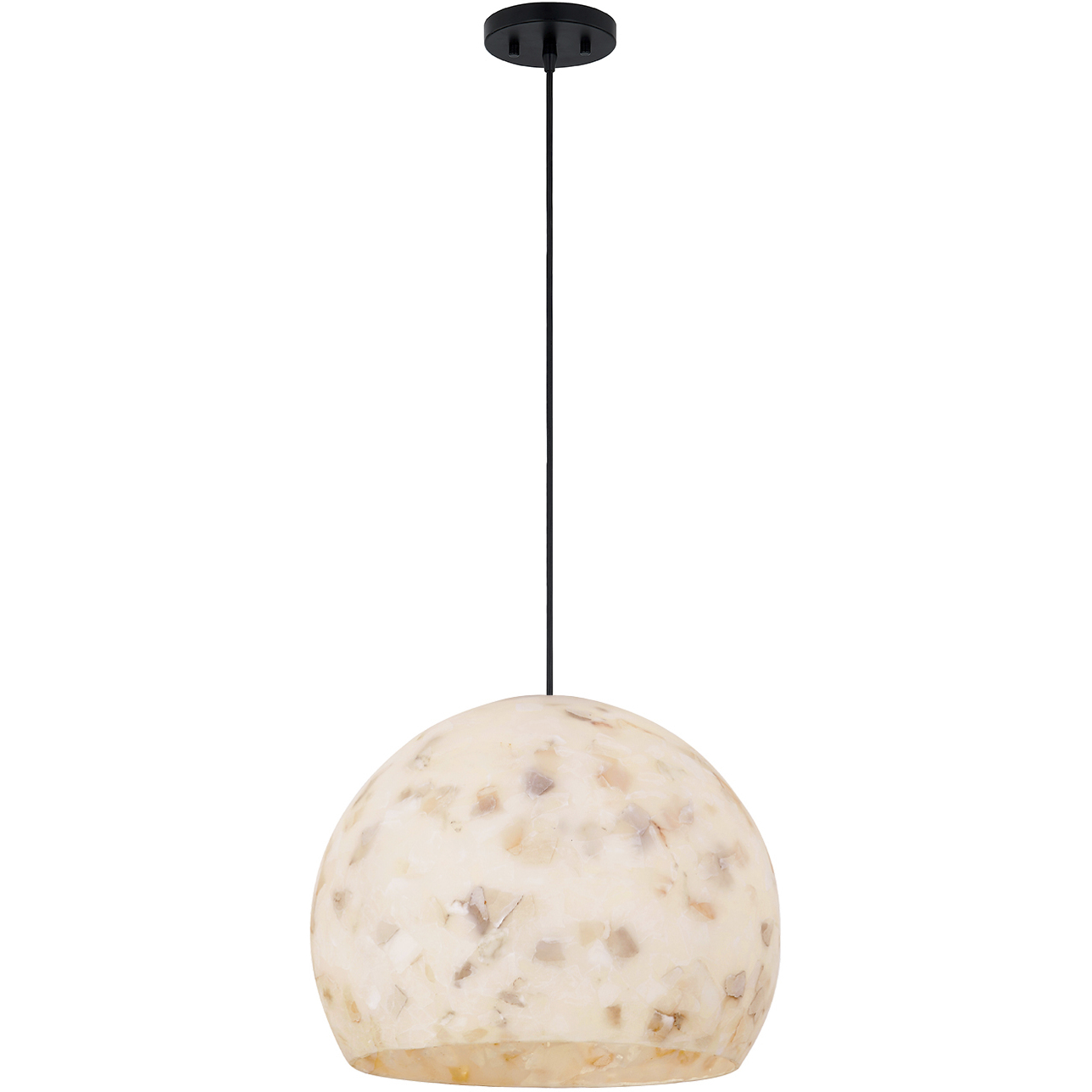 Alabaster Rocks Collection 1 Light 13 inch Matte Black Pendant Ceiling Light, Globe Family