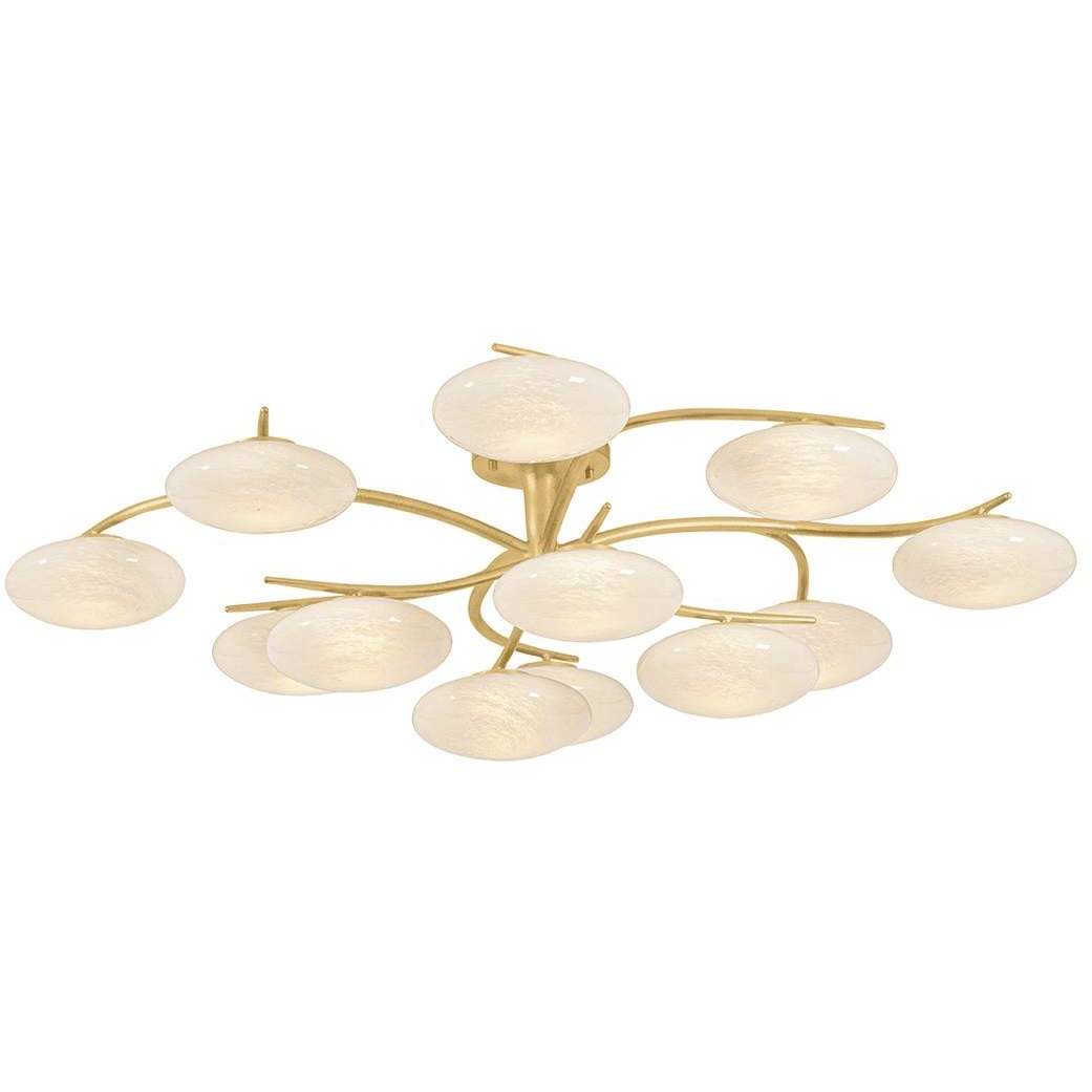Bayberry 12 Light 45.25 inch Vintage Gold Leaf Semi Flush Ceiling Light