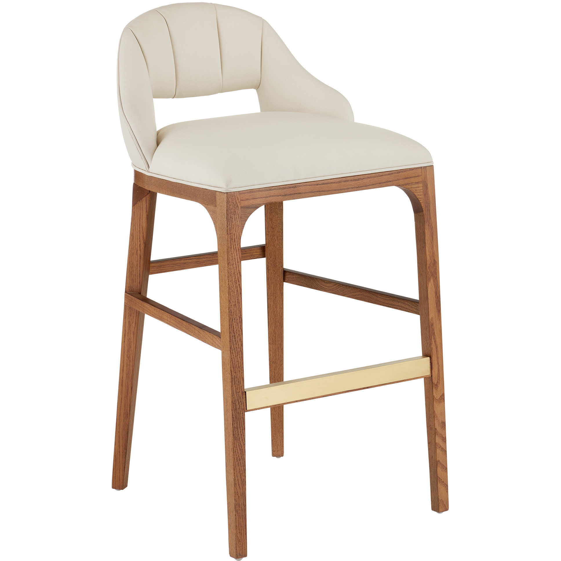 Inga 38 inch Morel Brown and Brushed Brass and Endurance Sand Bar Stool
