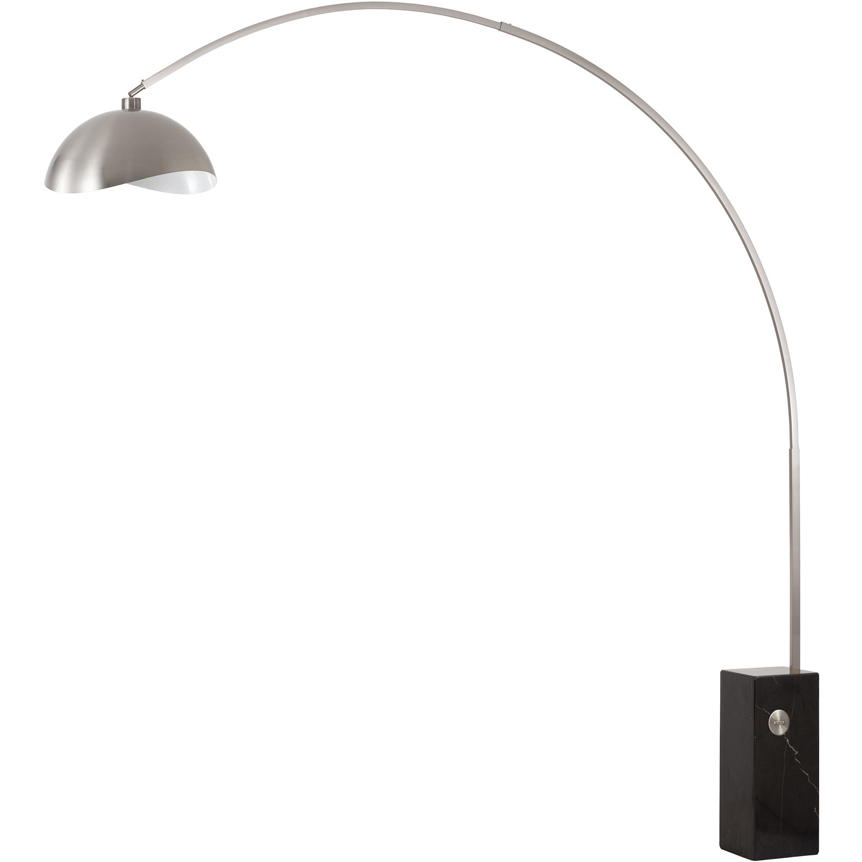 Iconic 95 inch 14 watt Satin Nickel and Black Arc Floor Lamp Portable Light in Satin Nickel Steel