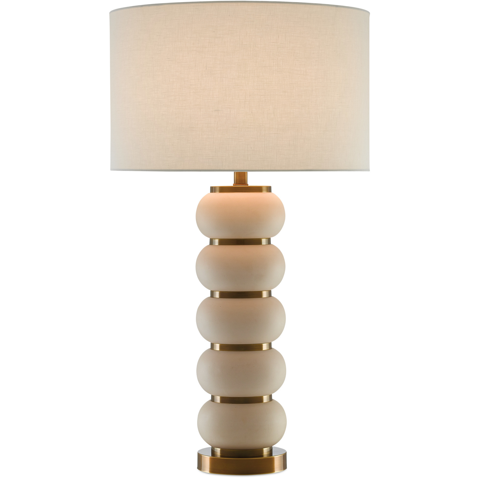 Luko 32.5 inch 150 watt Ivory and Antique Brass Table Lamp Portable Light