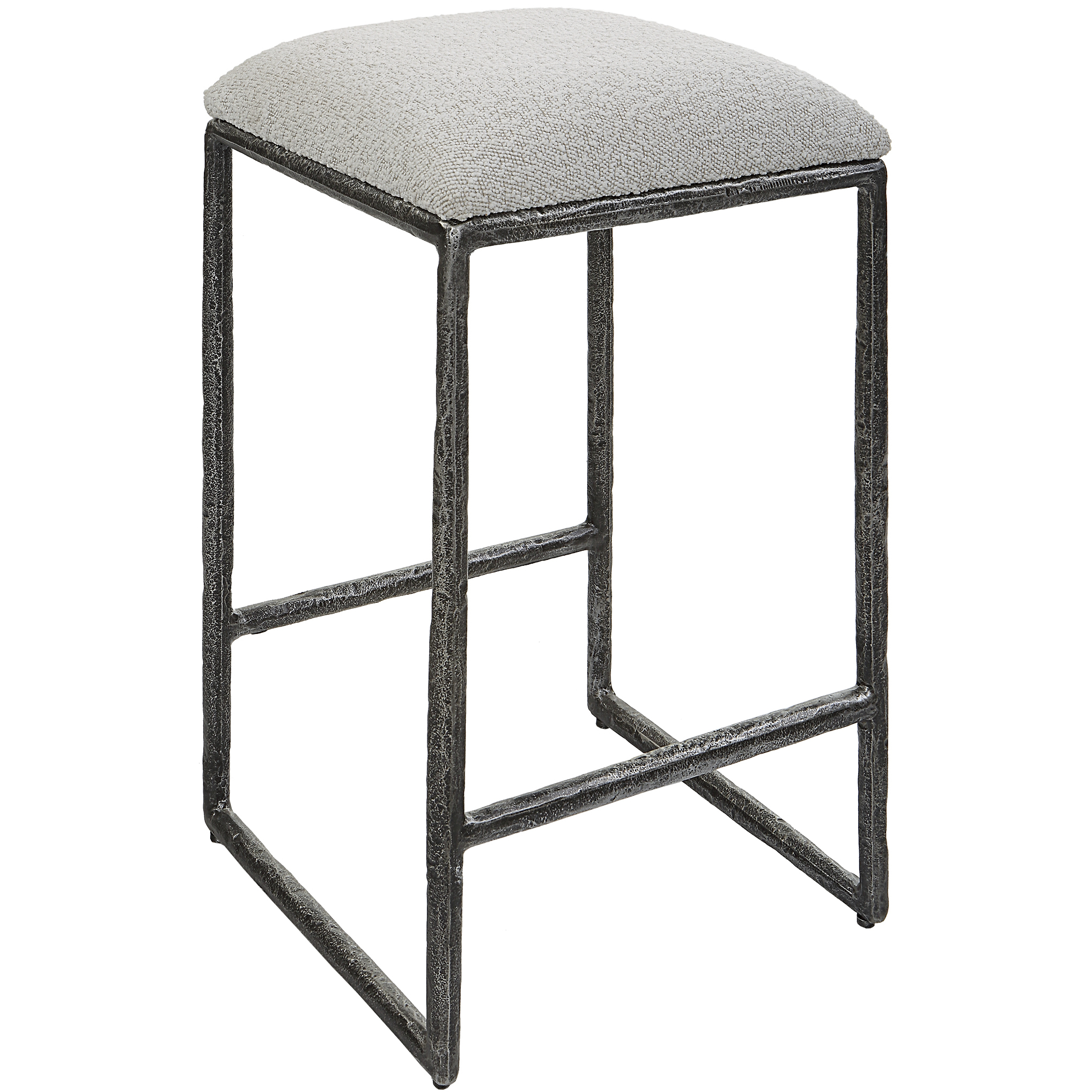 Brisbane 26 inch Distressed Charcoal with Ivory and Warm Gray Counter Stool