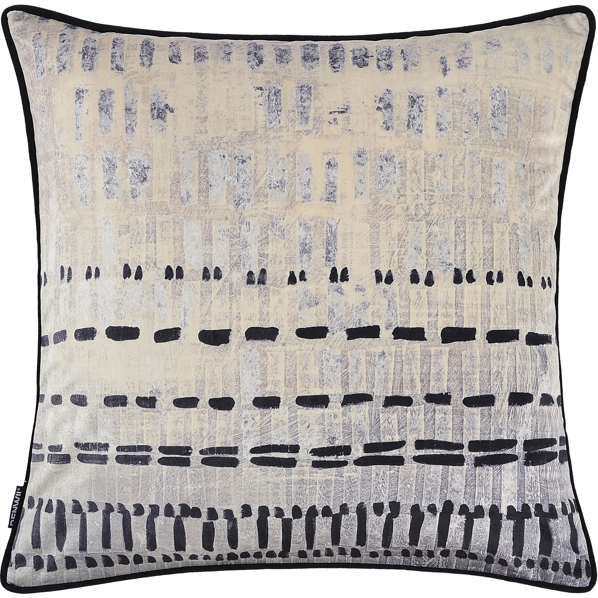 Zitsa 20 inch Black and Off-white Indoor Pillow