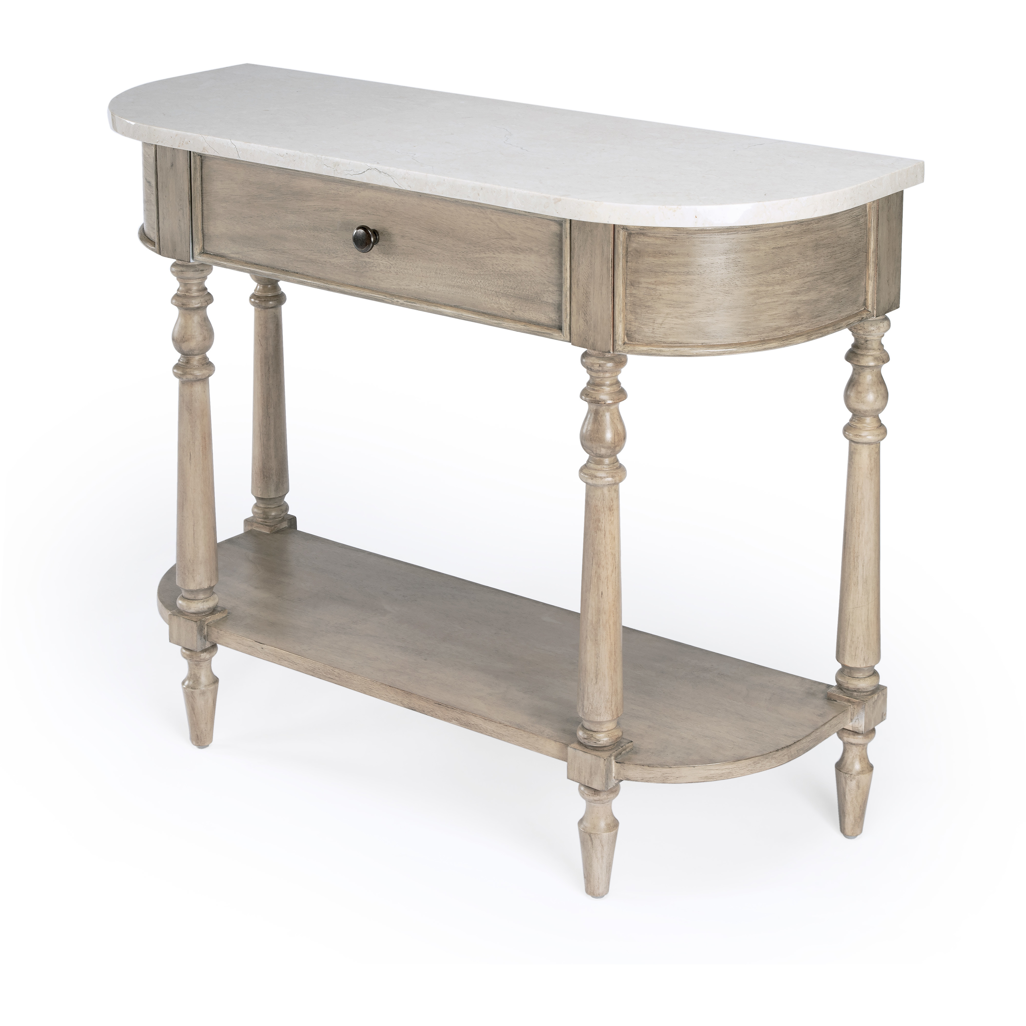 Danielle Marble 40" one- drawer Console Table in Tan/Beige