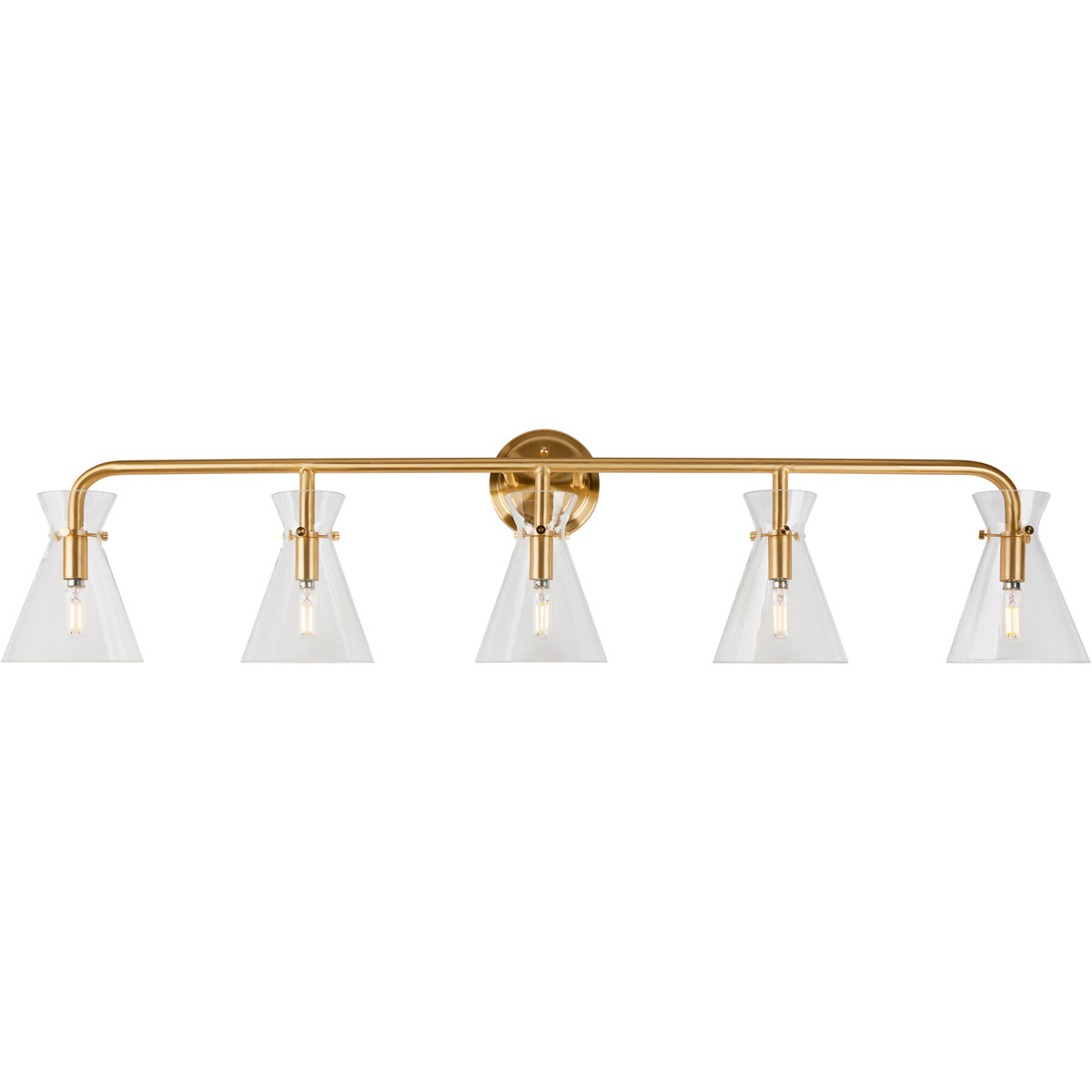 Beaker 5 Light 46 inch Soft Gold Vanity Light Wall Light