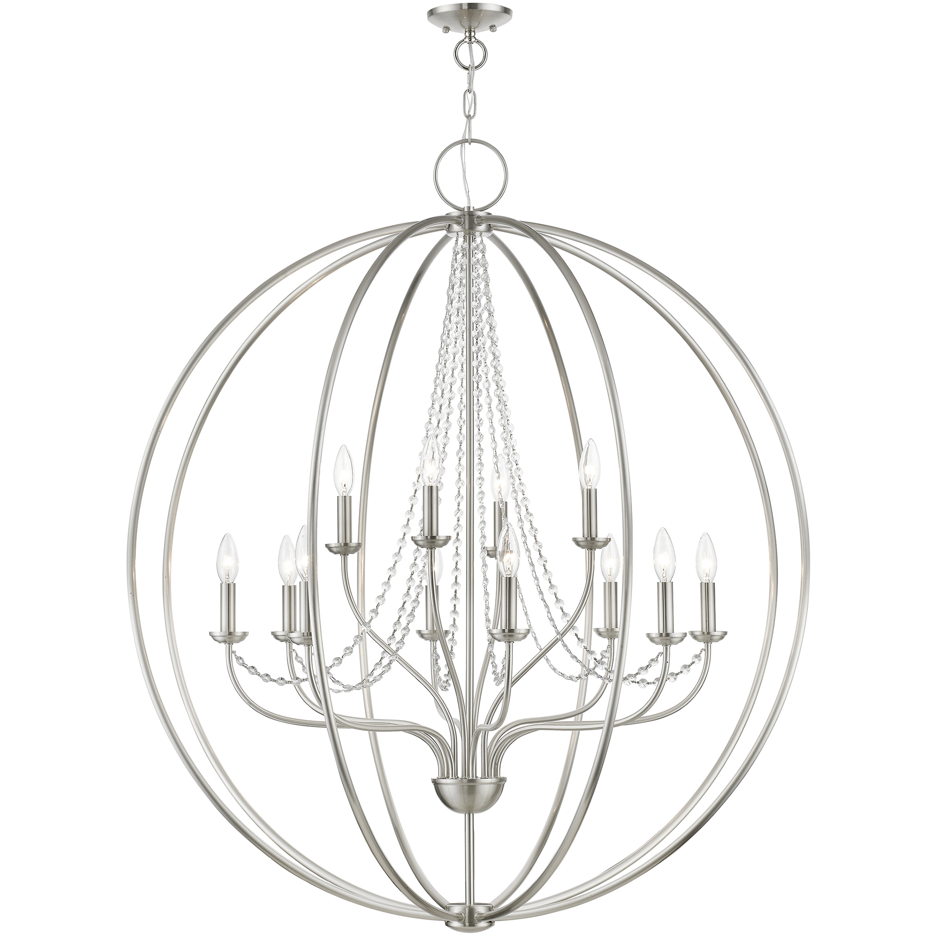 Arabella 12 Light 40 inch Brushed Nickel Grande Foyer Chandelier Ceiling Light