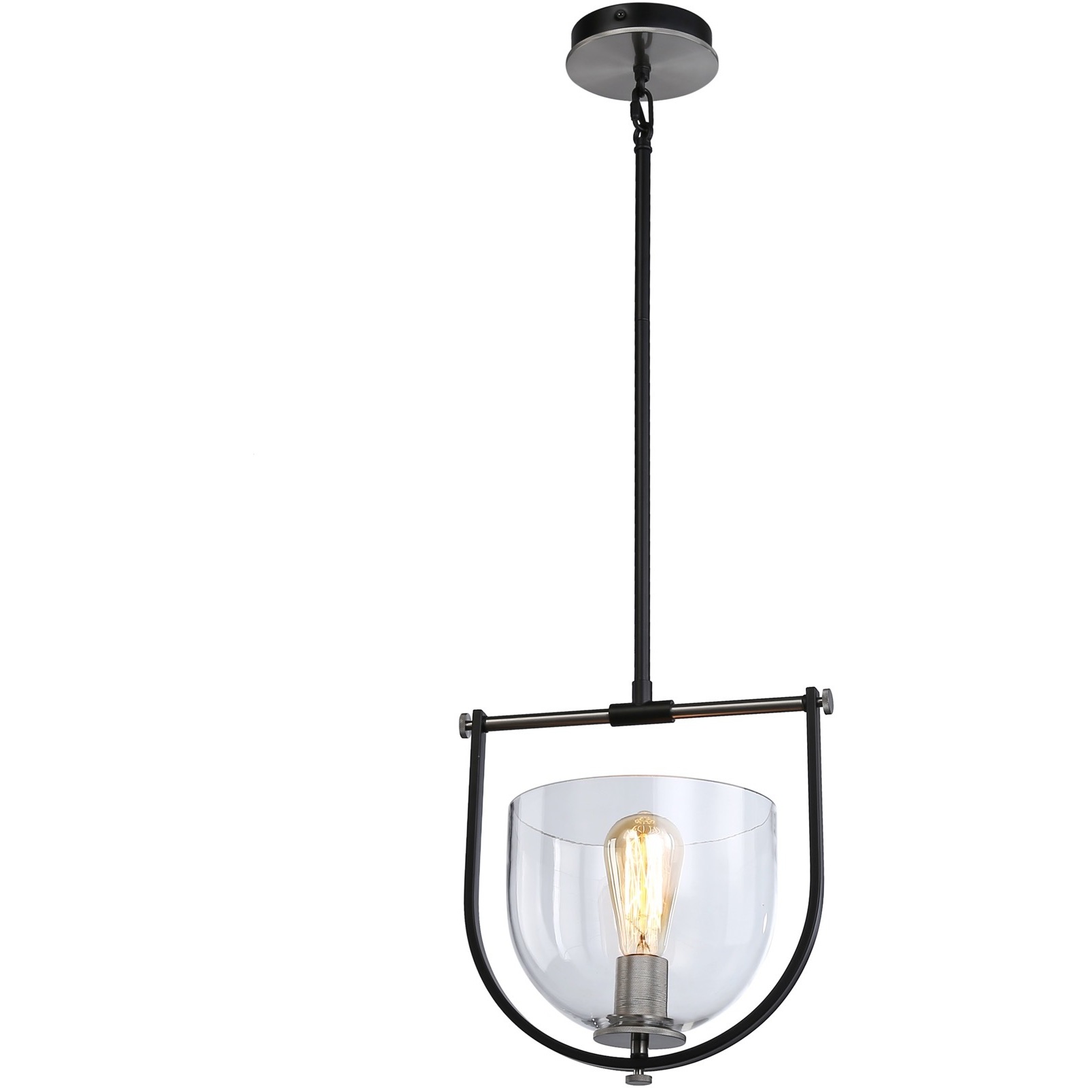 Cheshire 1 Light 8.25 inch Black and Nickel Pendant Ceiling Light in Black and Brushed Nickel