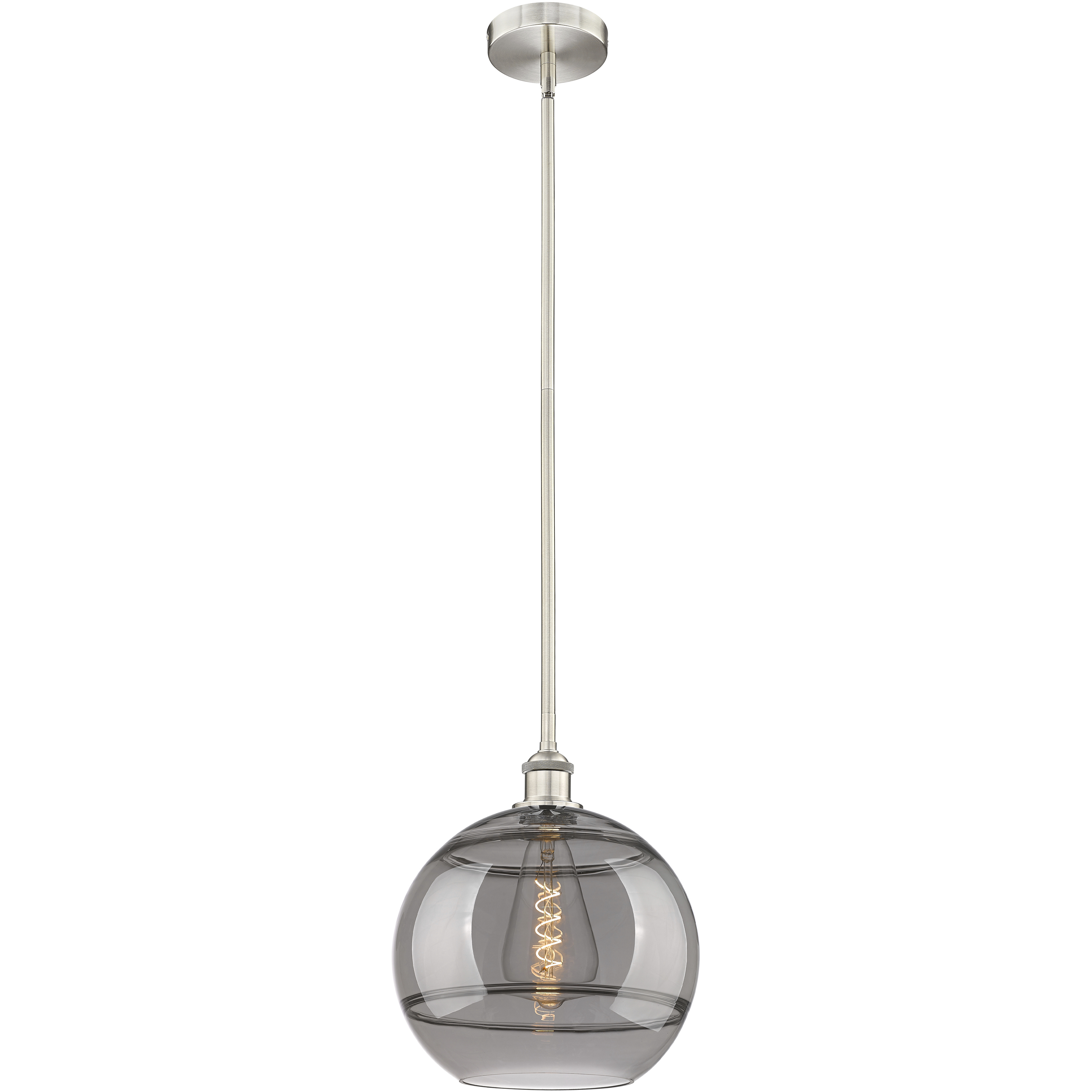 Edison Rochester 1 Light 12 inch Brushed Satin Nickel Stem Hung Mini Pendant Ceiling Light