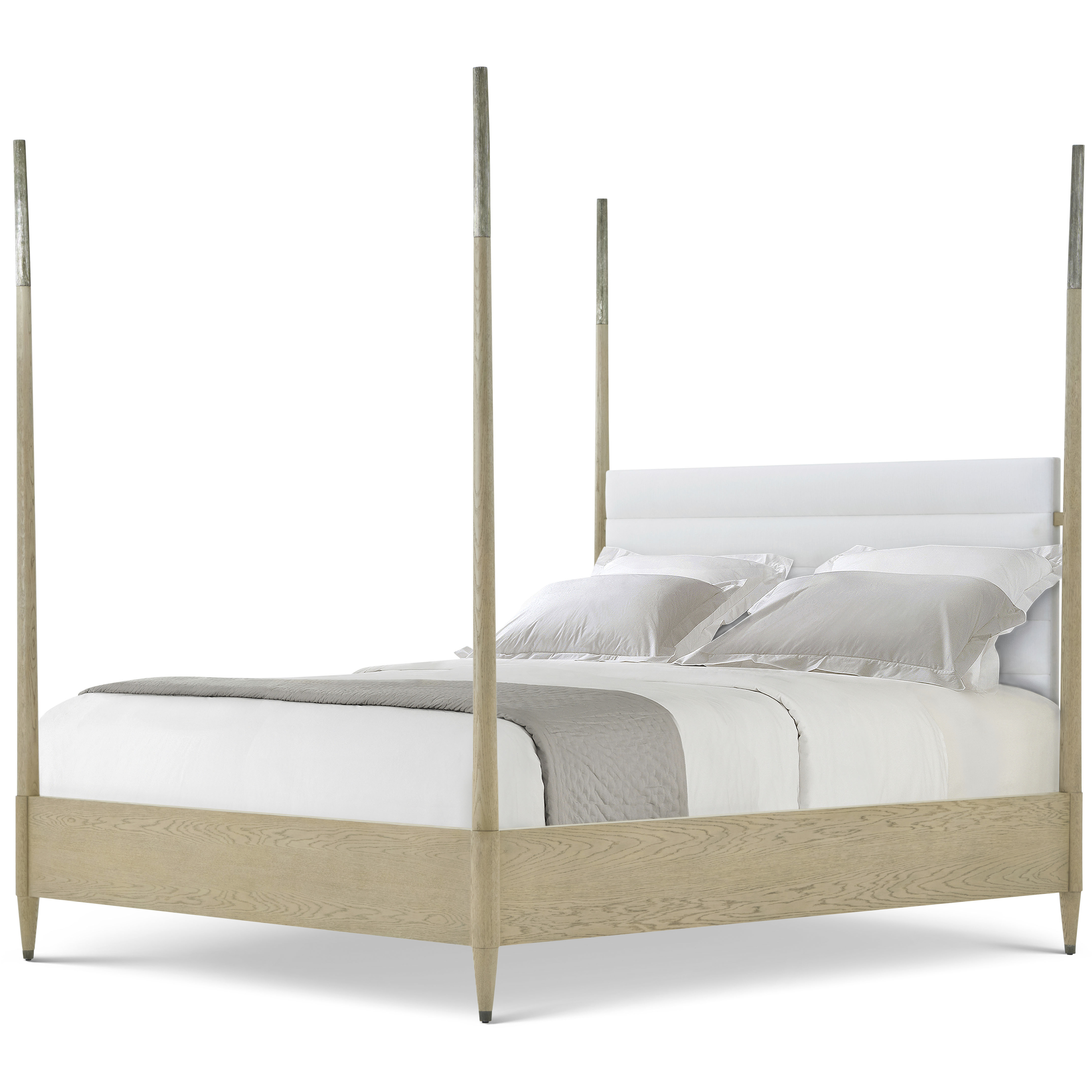 Balboa Coastal Grey Poster California King Bed, Wooden, Upholstered