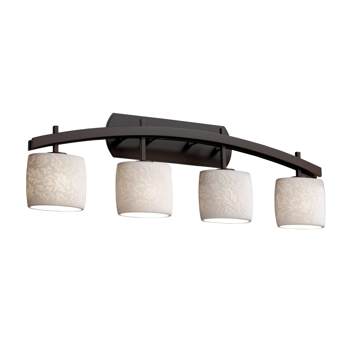 Limoges LED 35.5 inch Dark Bronze Bath Bar Wall Light in 2800 Lm LED, Banana Leaf, Cylinder with Flat Rim, Archway
