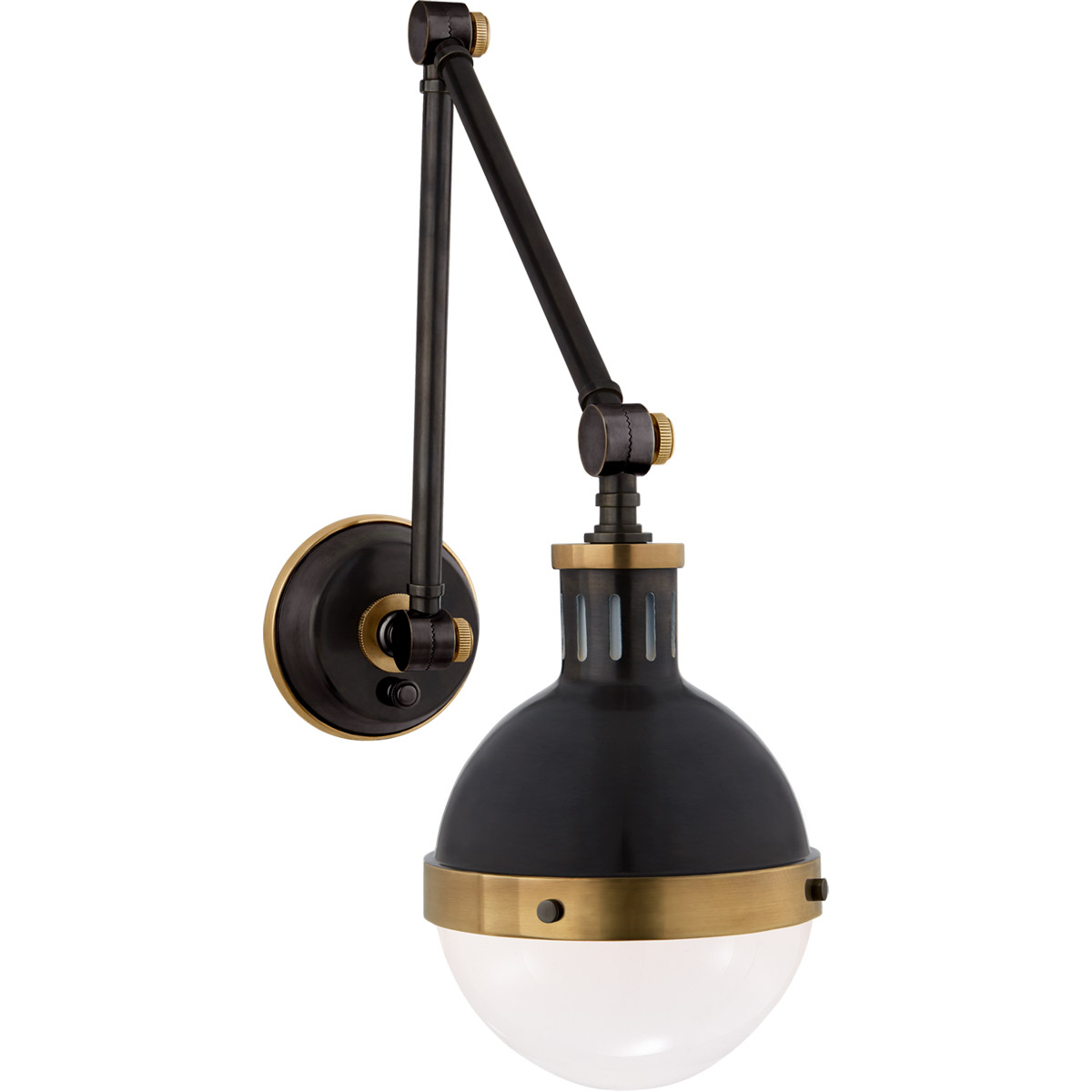 Thomas O'Brien Hicks 16.75 inch 60 watt Bronze with Antique Brass Swing Arm Wall Light in Bronze and Hand-Rubbed Antique Brass