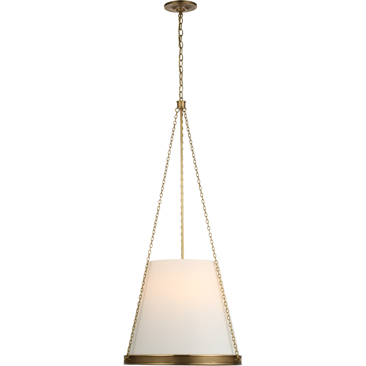 Marie Flanigan Reese LED 18 inch Soft Brass Pendant Ceiling Light in Linen