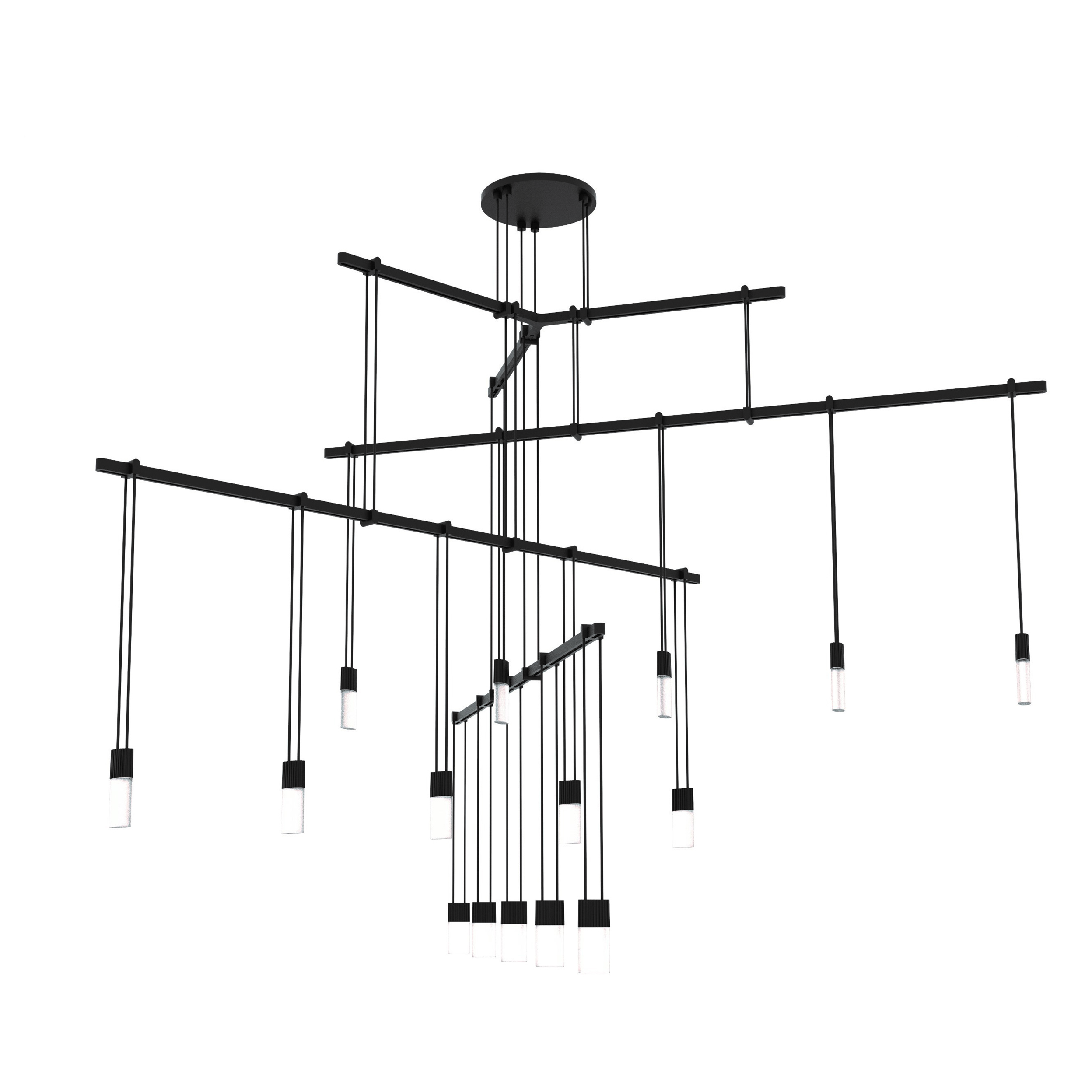 Suspenders LED 36 inch Satin Black Pendant Ceiling Light