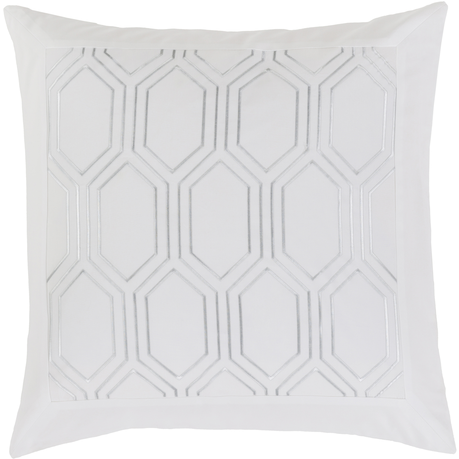 Empire 26 X 26 inch White, Light Gray Euro Sham