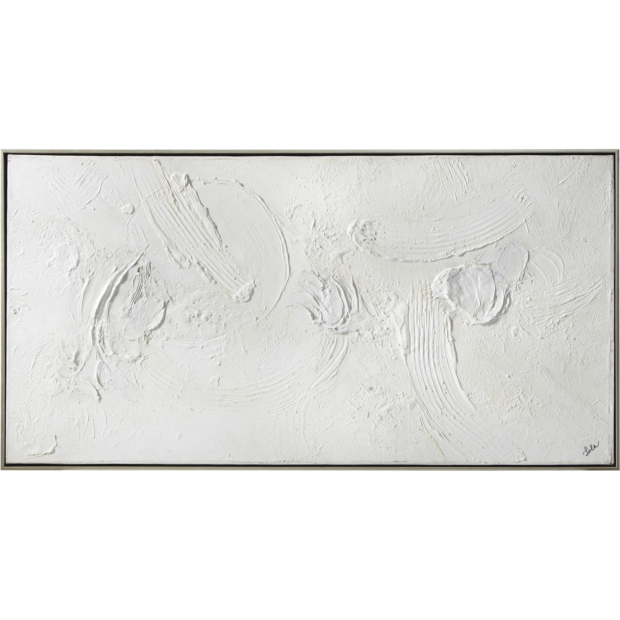 Yanno Silver/White Canvas Art