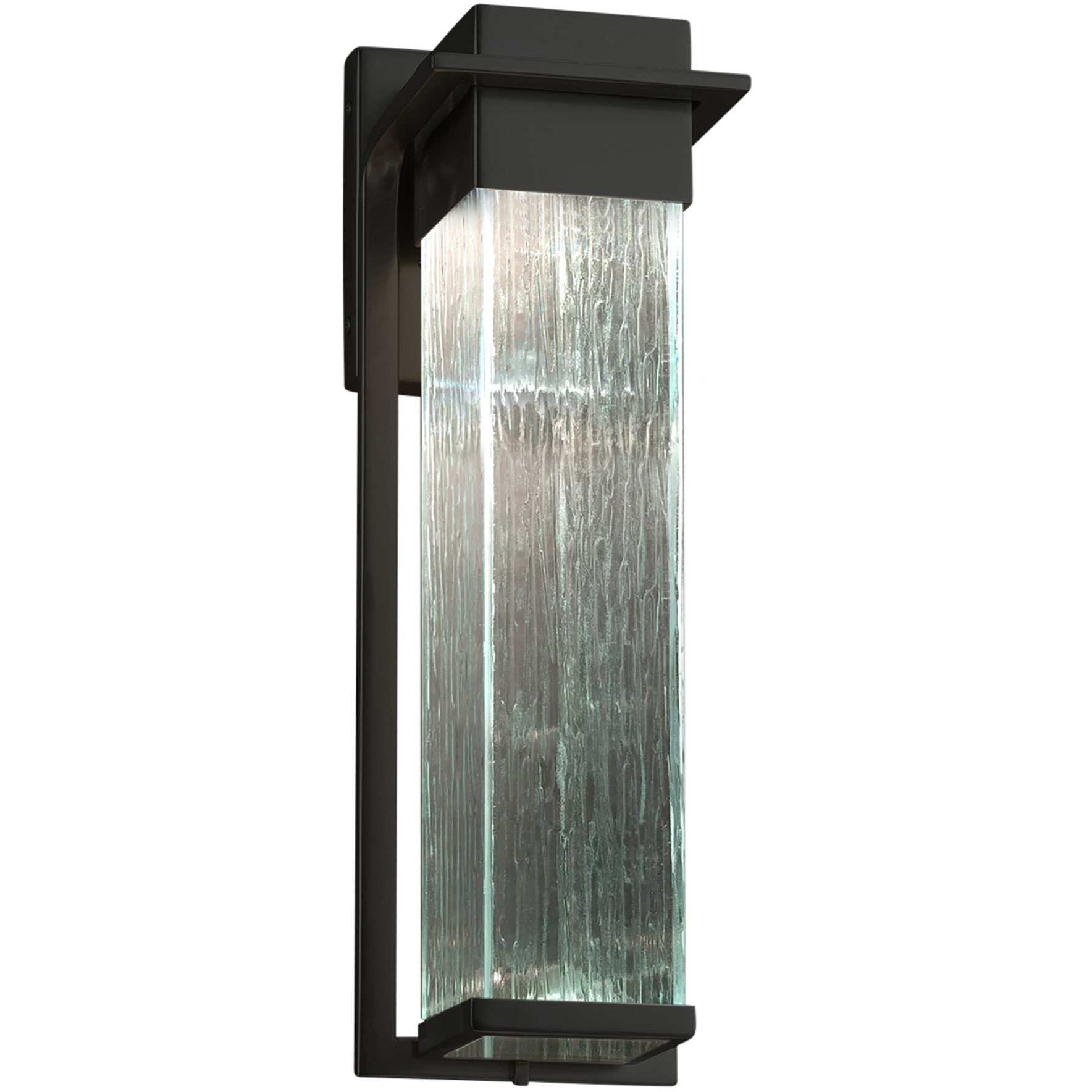 Fusion 1 Light 16.5 inch Matte Black and Rain Outdoor Wall Sconce in Rain Fusion