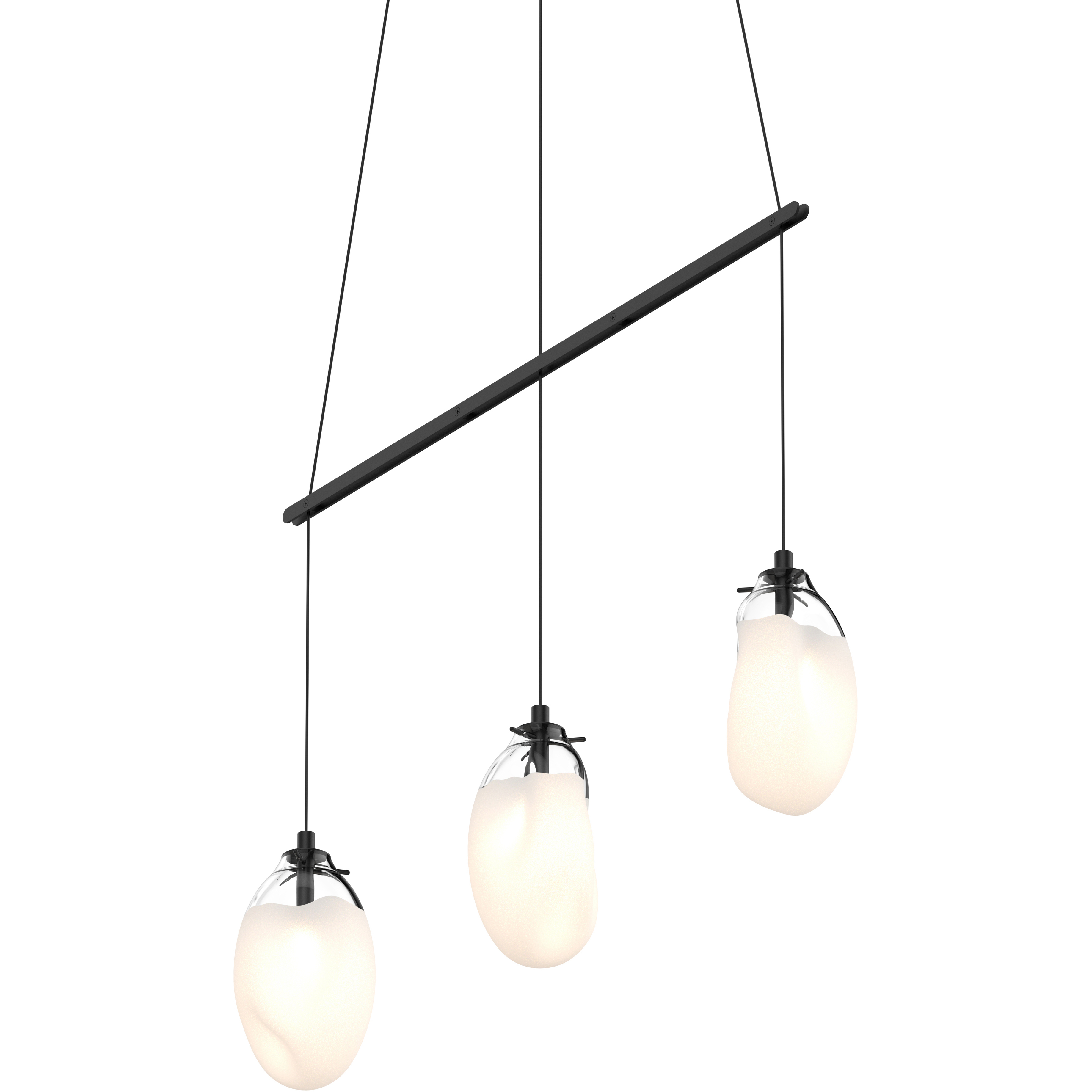 Liquid LED 36.5 inch Satin Black Pendant Ceiling Light in White Glass