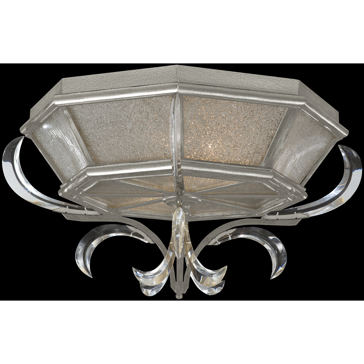 Beveled Arcs 2 Light 26 inch Silver Flush Mount Ceiling Light