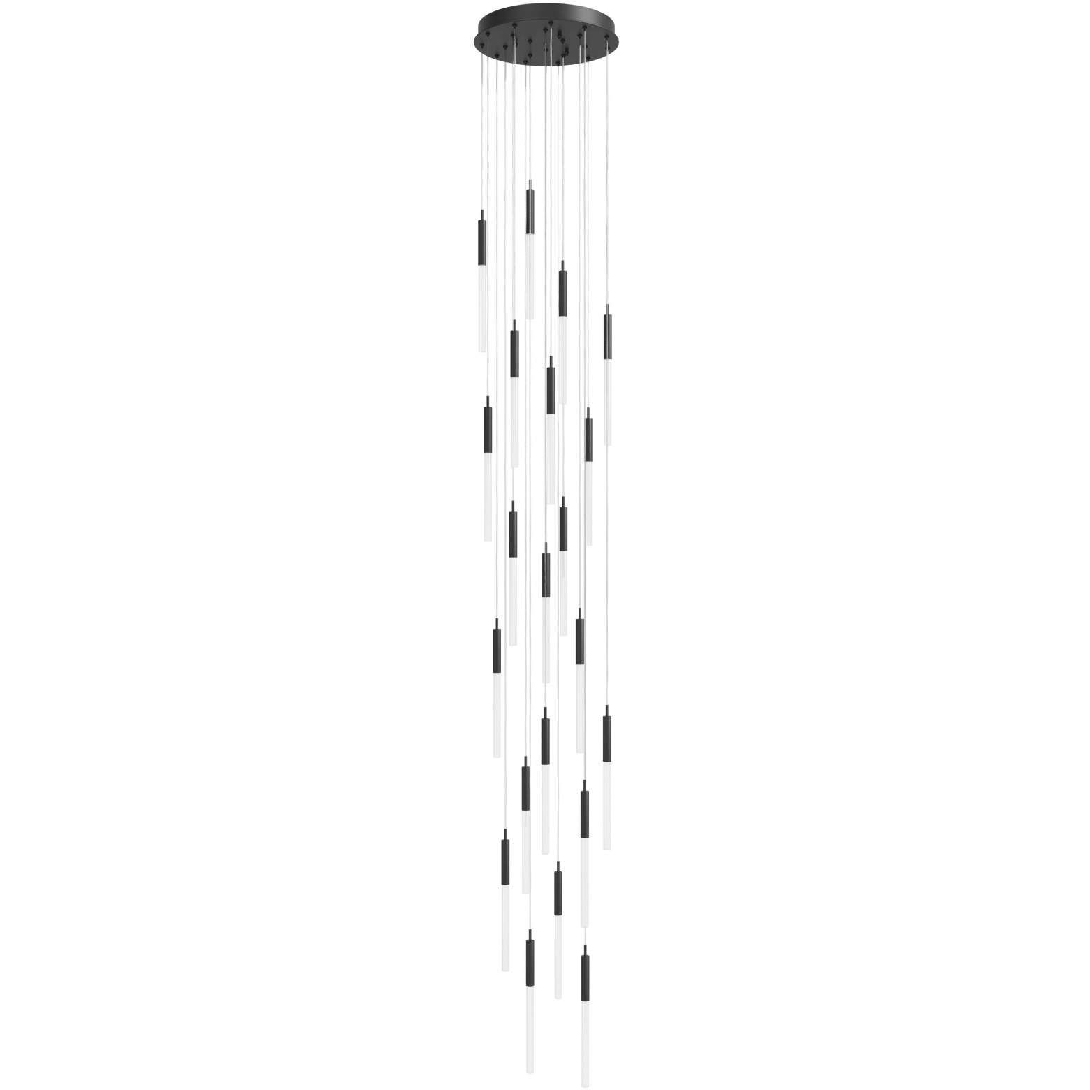 Main St. LED 22 inch Black Multi Port Pendant Ceiling Light in Frosted