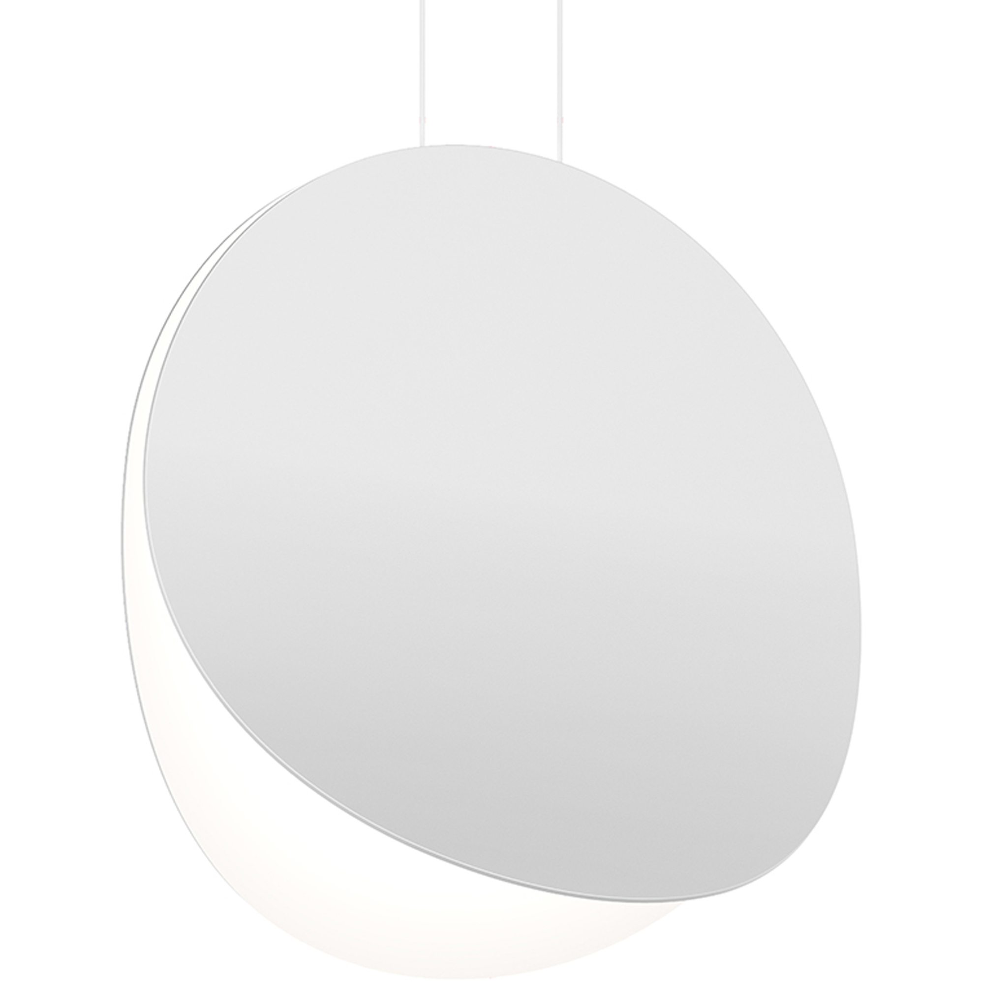 Malibu Discs LED 18 inch Satin White Pendant Ceiling Light in Standard Suspension