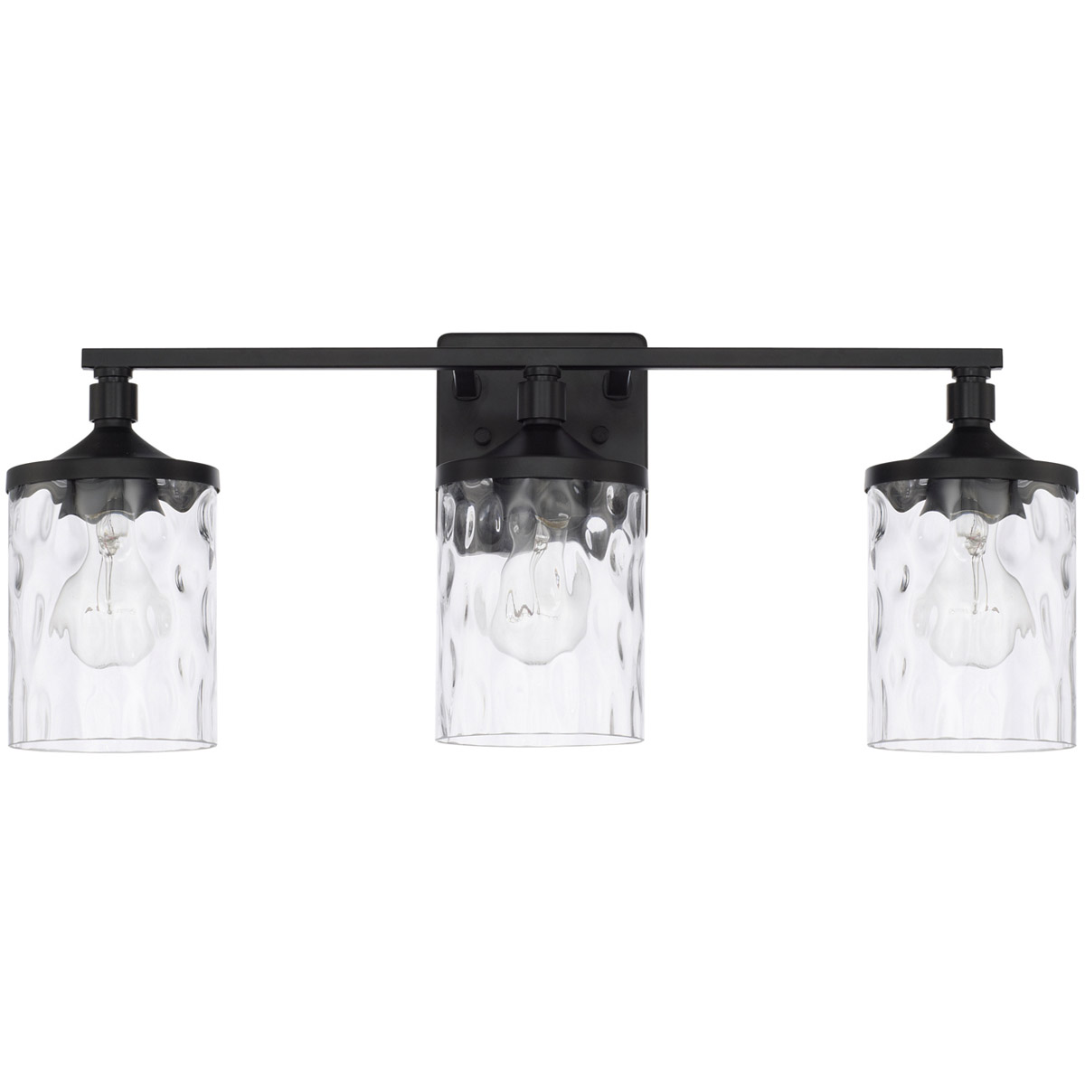 Colton 3 Light 24 inch Matte Black Vanity Light Wall Light