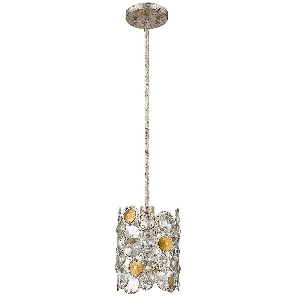 Vitozzi 1 Light 7.25 inch Antique Silver Leaf Pendant Ceiling Light