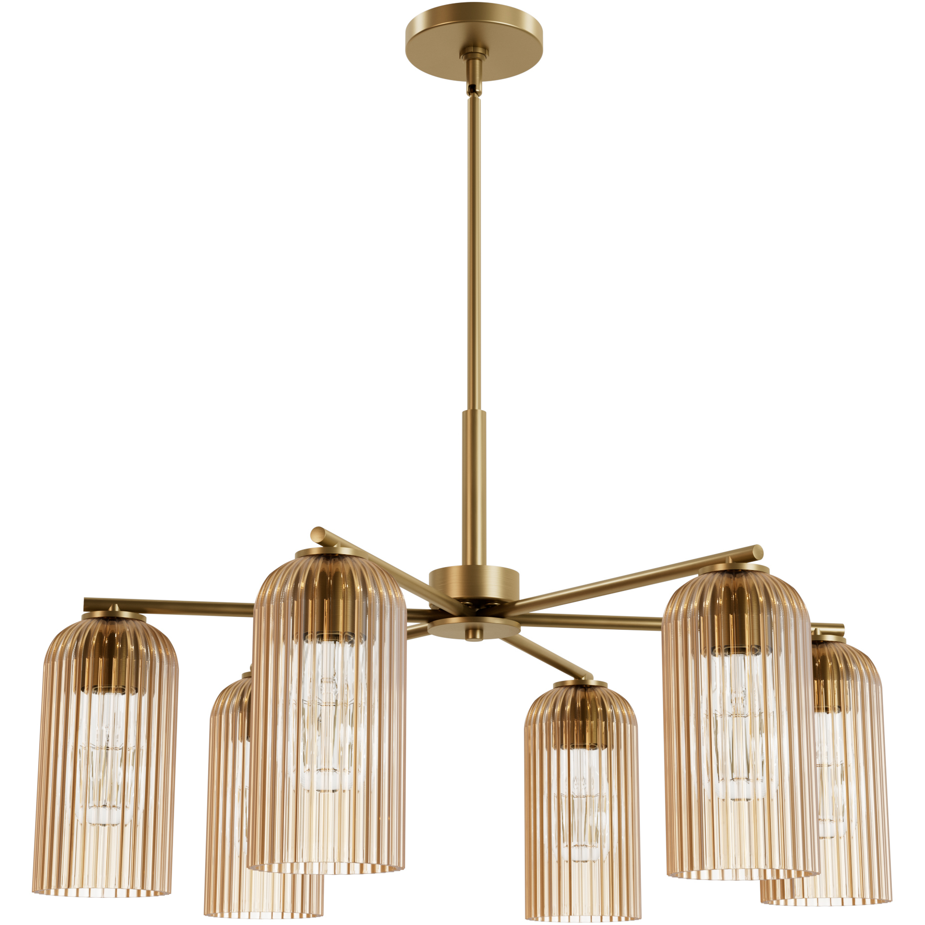 Beverly Glen 6 Light 30.8 inch Luxe Gold Chandelier Ceiling Light, Large