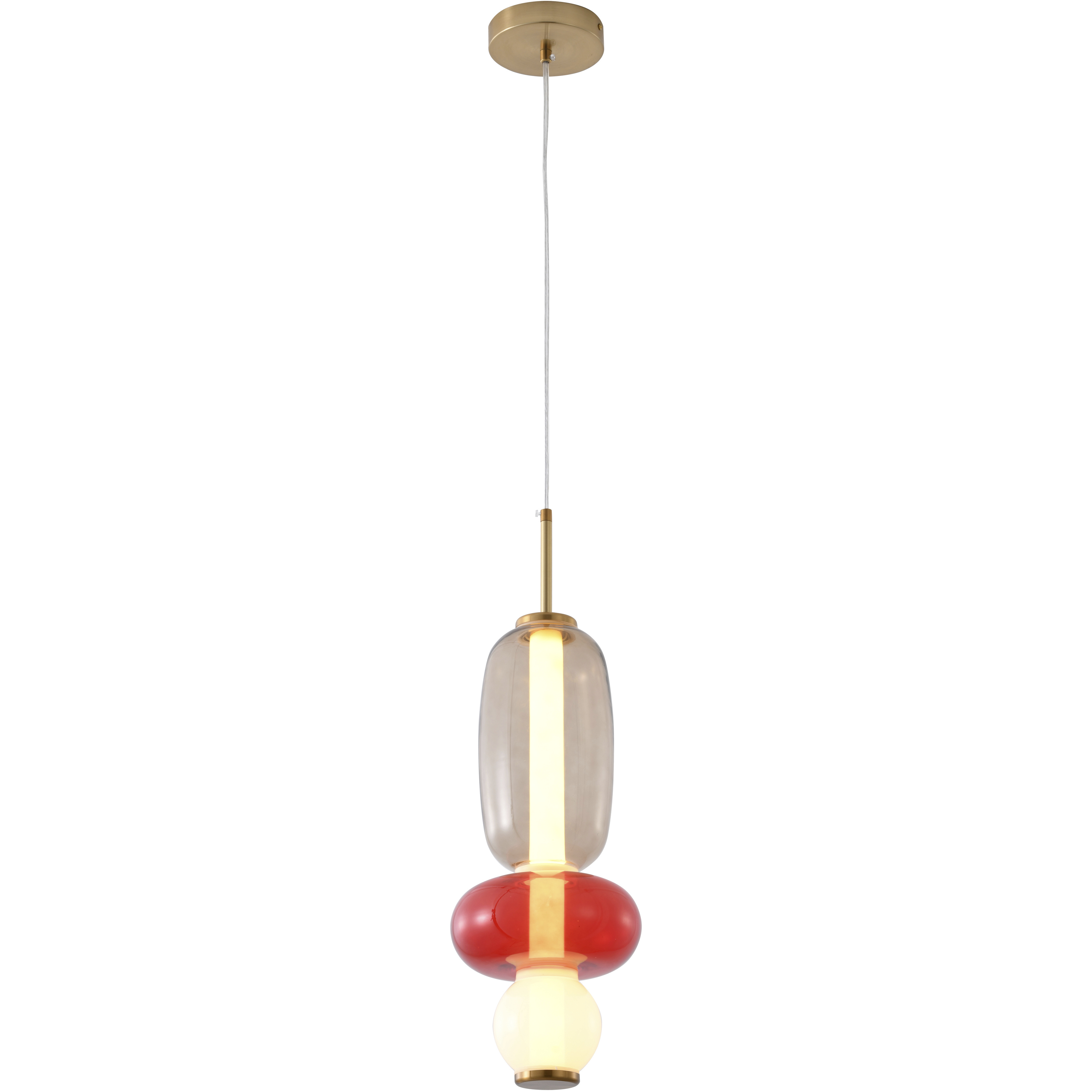 Canada LED 5.5 inch White with Grey and Red Pendant Ceiling Light