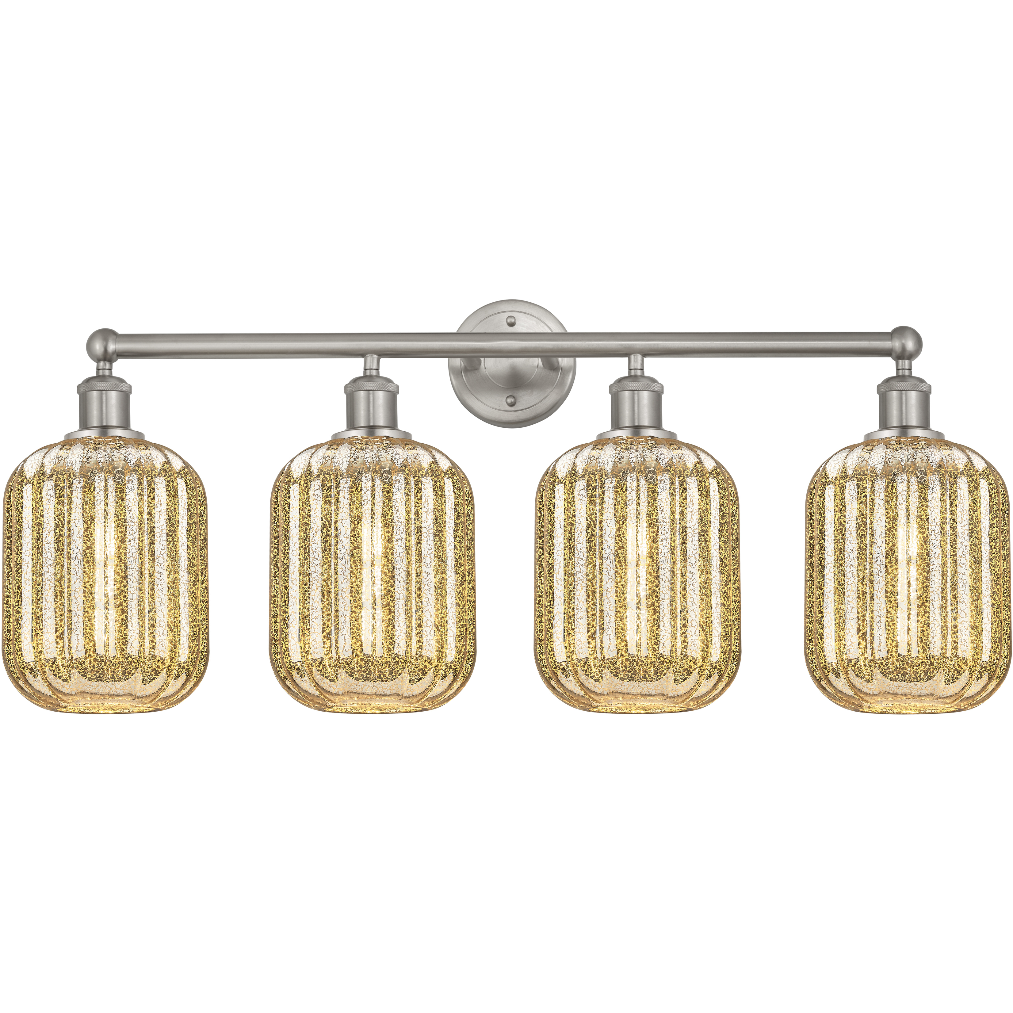 Edison Preston 4 Light 33.75 inch Brushed Satin Nickel Bath Vanity Light Wall Light in Mercury