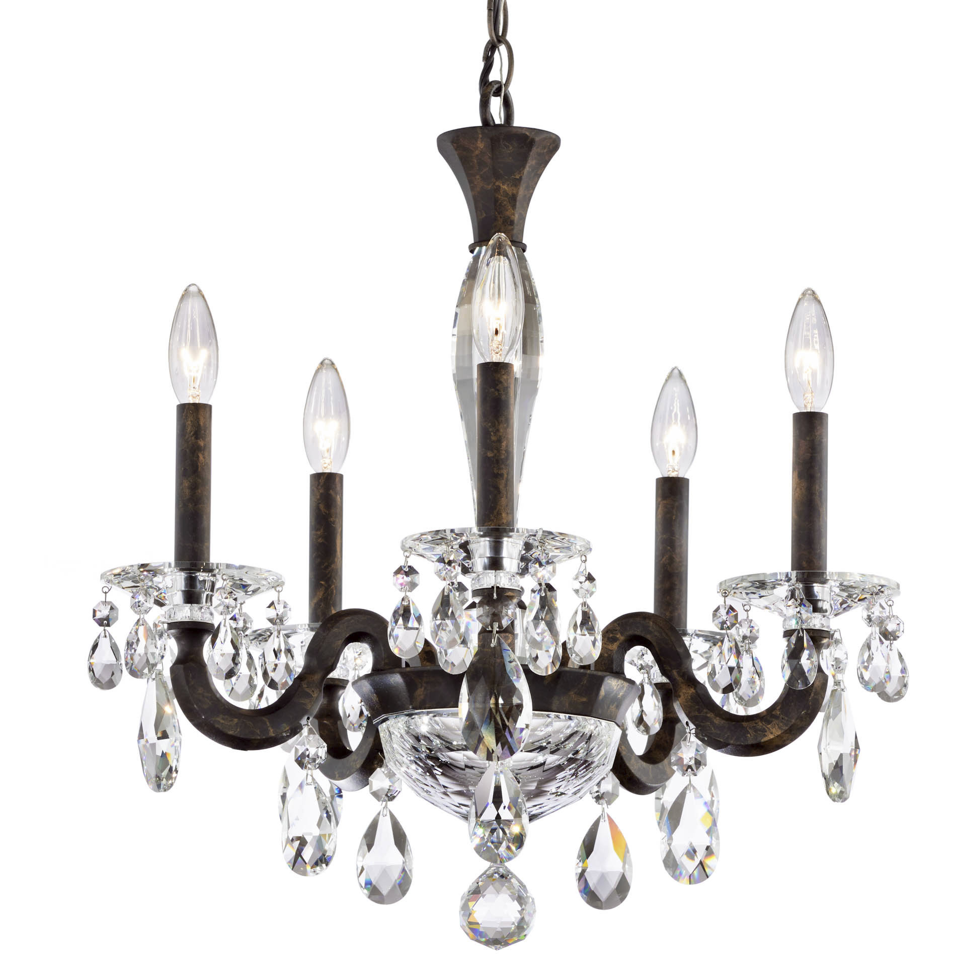 Signature San Marco 5 Light 20.3 inch Heirloom Bronze Chandelier Ceiling Light, Schonbek Signature