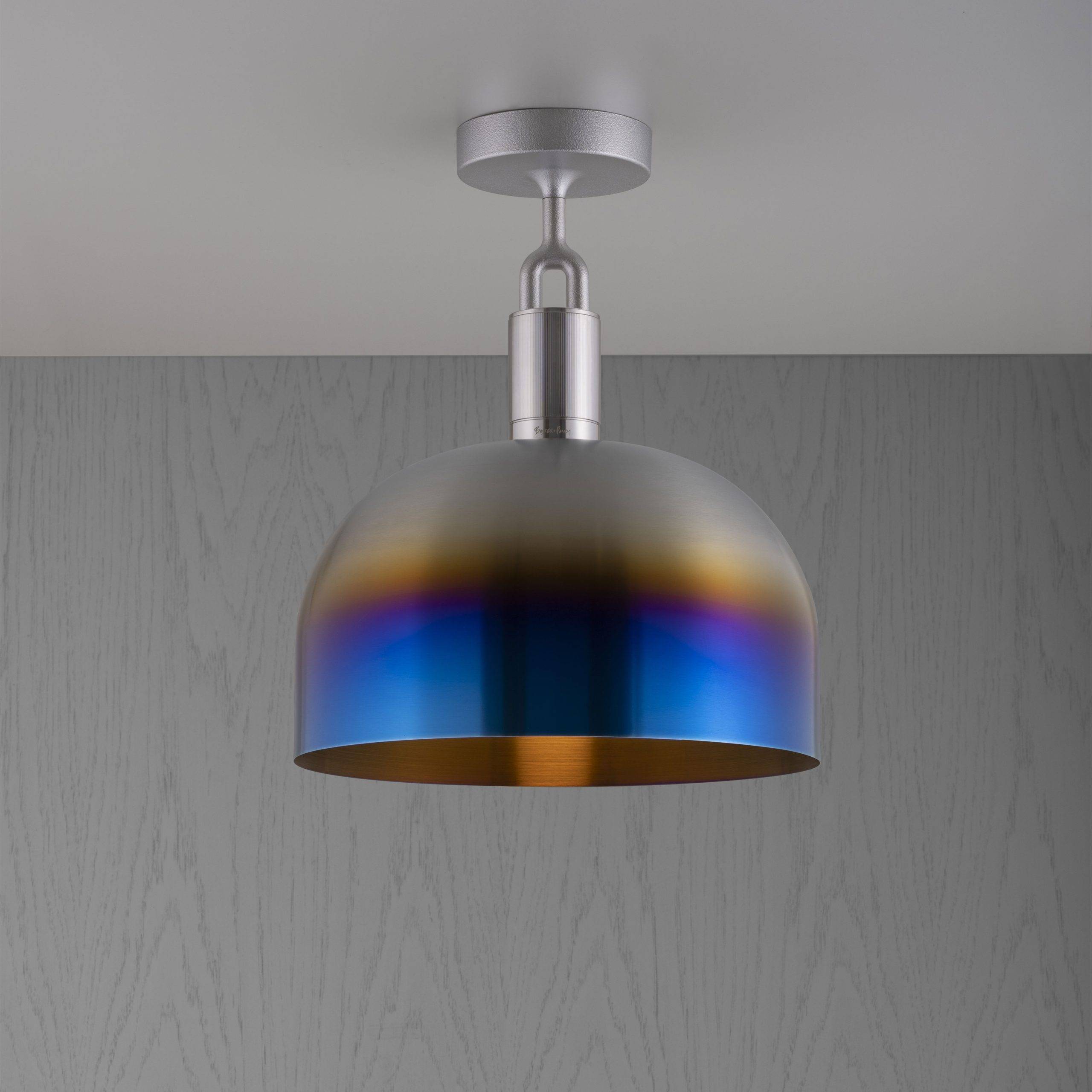 Forked LED 13.39 inch Burnt Steel Flush Mount Ceiling Light