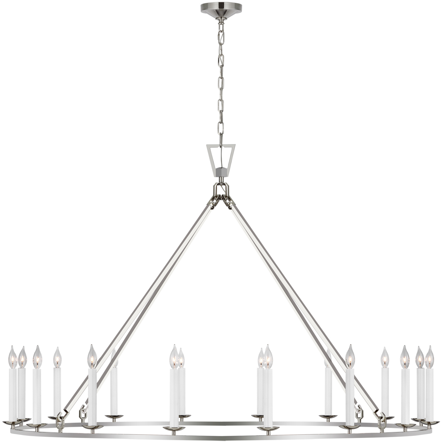 Chapman & Myers Darlana6 LED 61.25 inch Polished Nickel Single Ring Chandelier Ceiling Light, Oversized