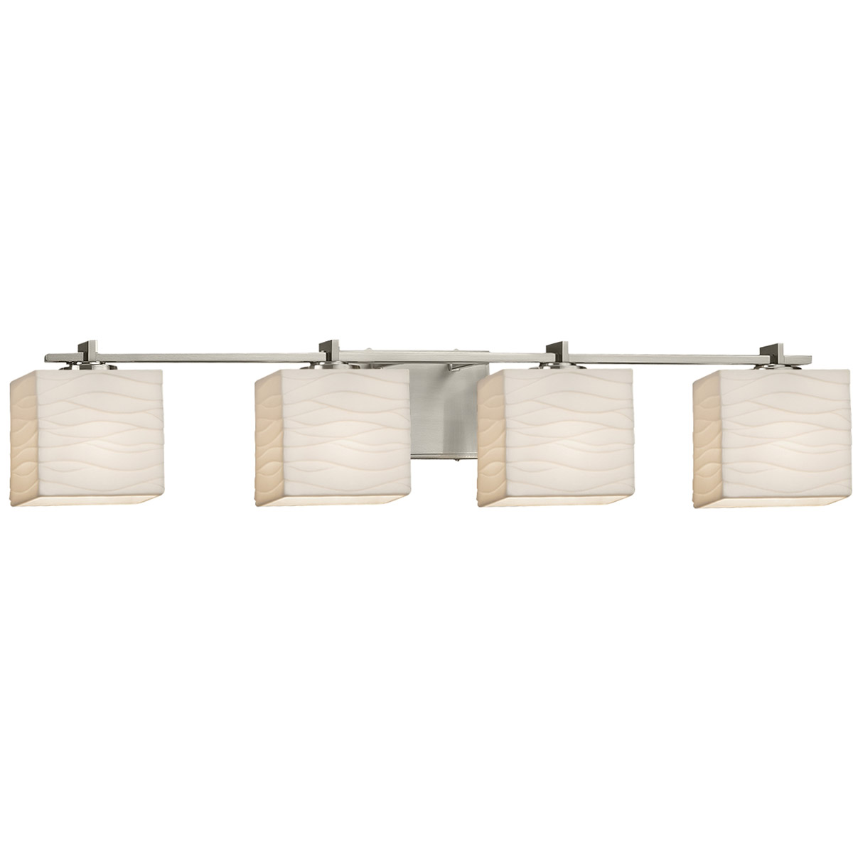 Porcelina LED 35.75 inch Brushed Nickel Vanity Light Wall Light in 2800 Lm LED, Waves