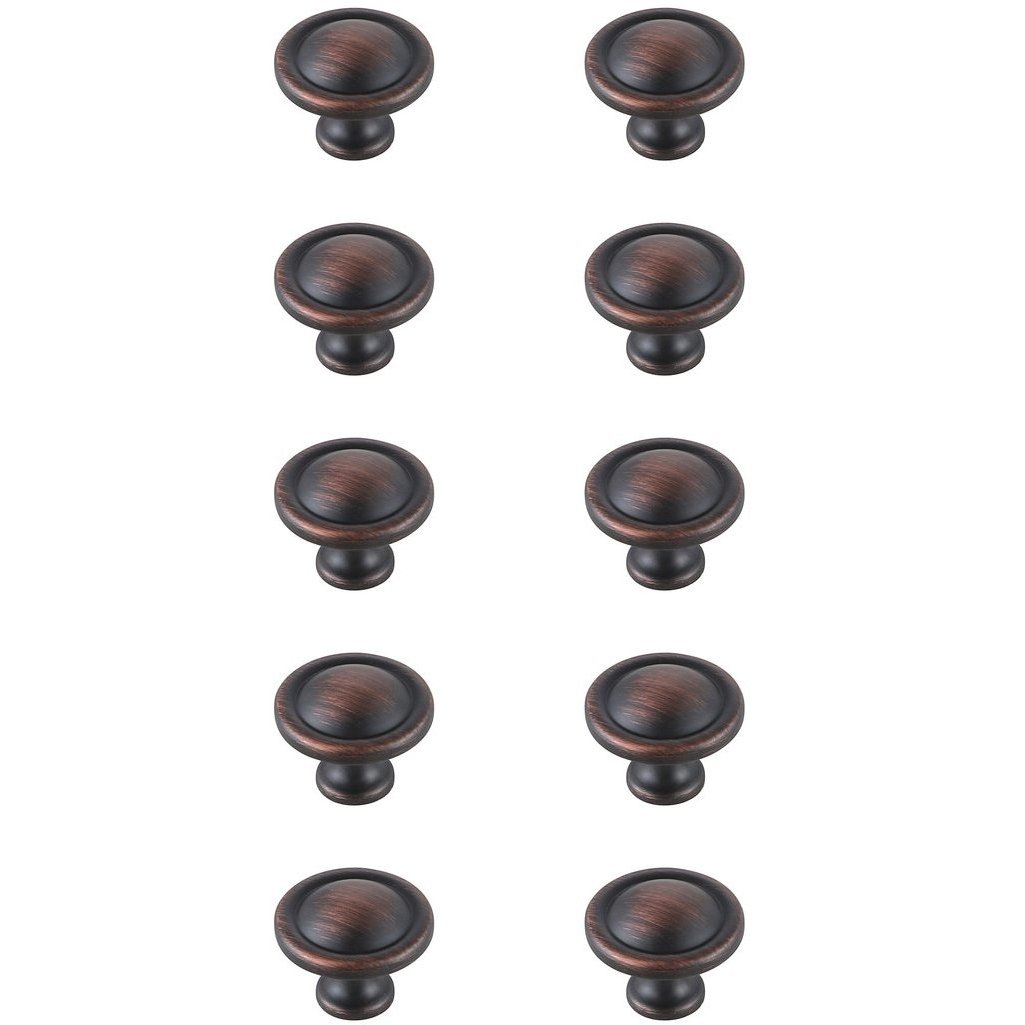 Garlande Oil-Rubbed Bronze Hardware Cabinet Knob, Set of 10
