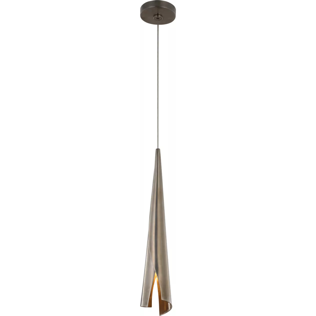Kelly Wearstler Piel LED 3.5 inch Pewter Wrapped Pendant Ceiling Light