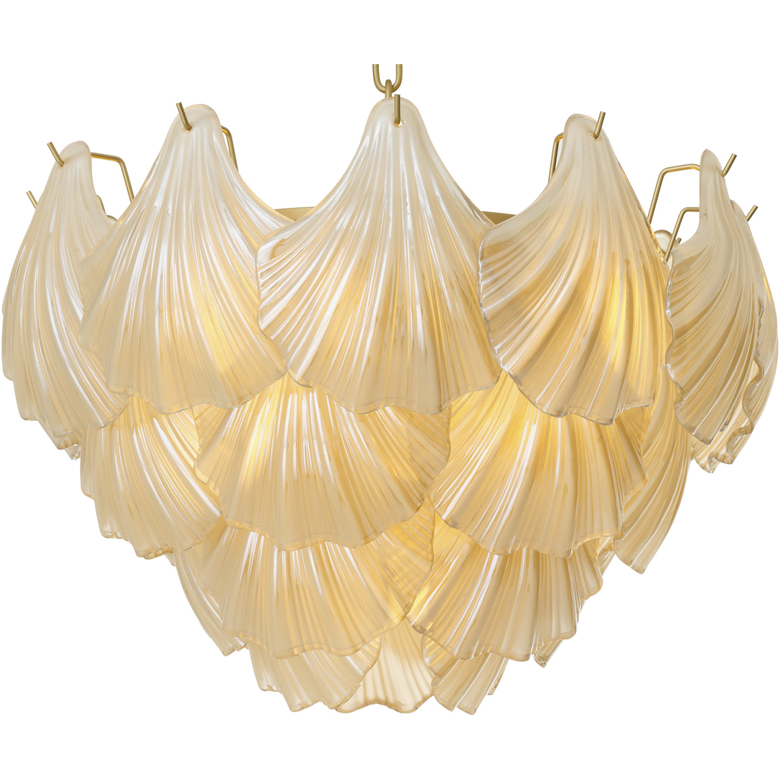Ibiza 10 Light 23.62 inch Champagne-Coloured Glass and Antique Brass Chandelier Ceiling Light