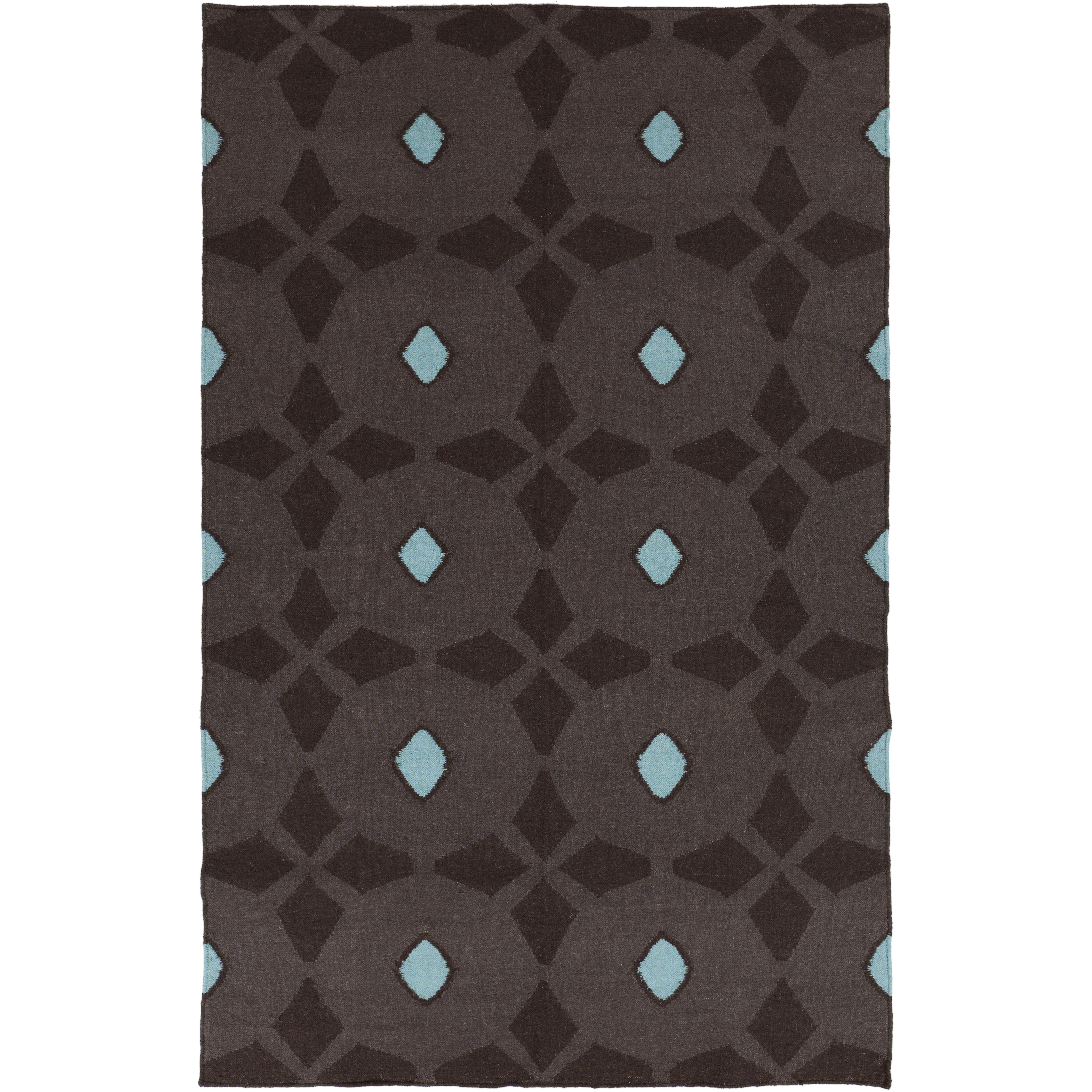 Frontier 36 X 24 inch Camel, Dark Brown, Aqua Rug