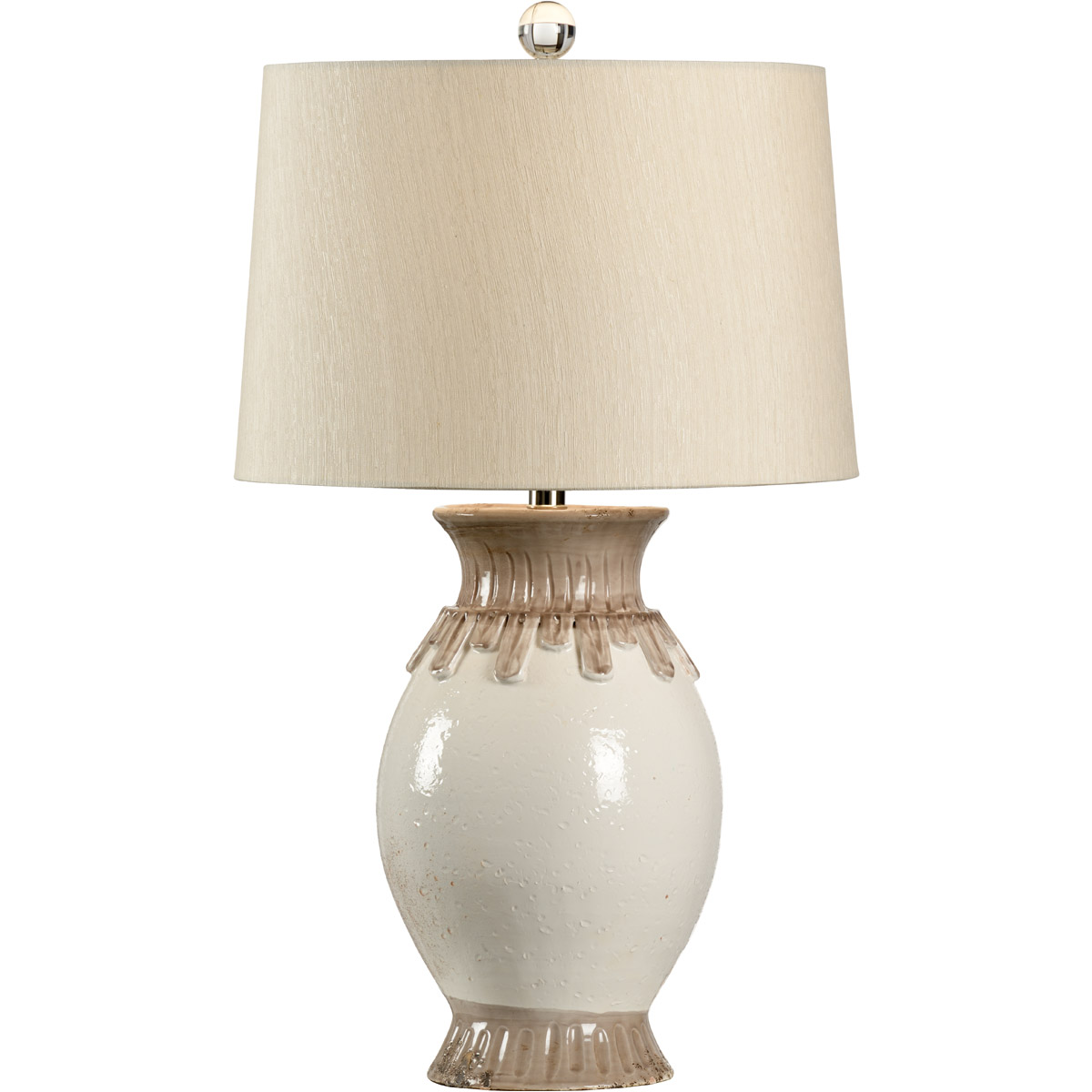 Vietri 30 inch 100 watt White/Taupe Glaze Table Lamp Portable Light
