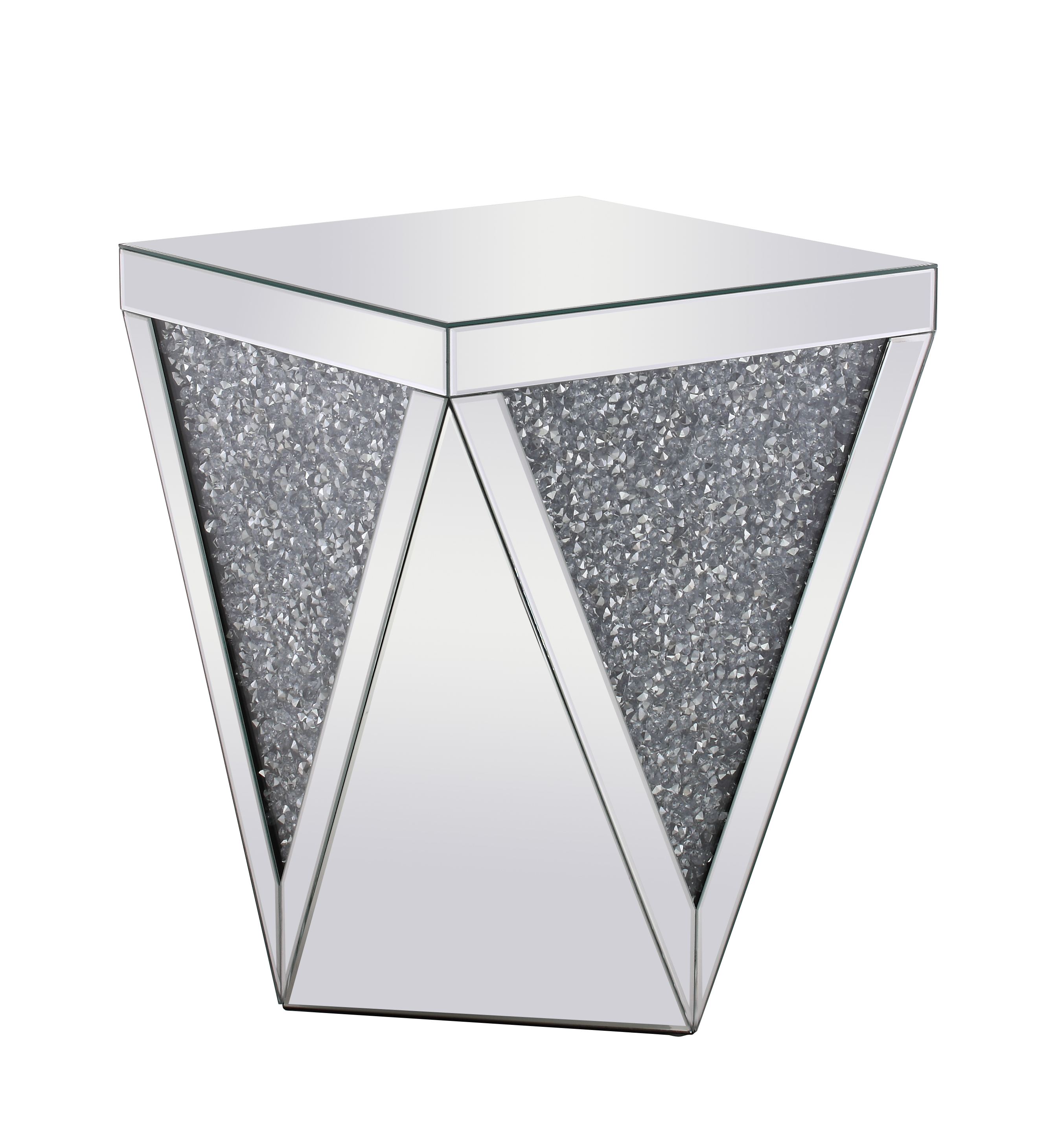 Modern 23 X 18.5 inch Clear Mirror End Table