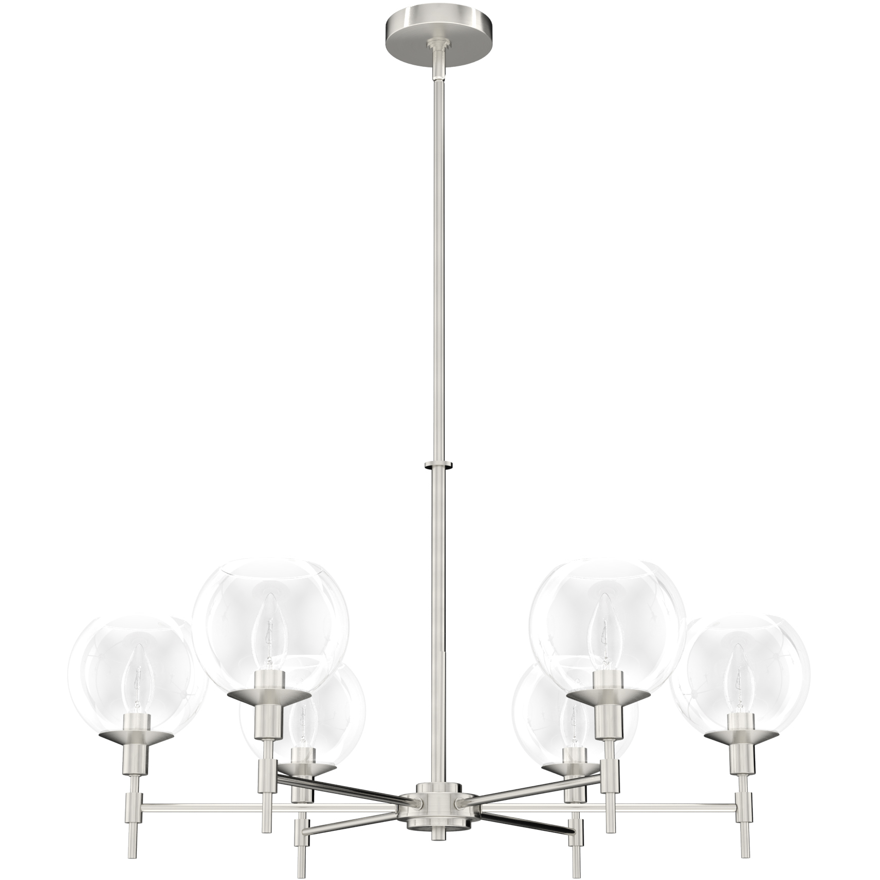 Xidane 6 Light 32 inch Brushed Nickel Chandelier Ceiling Light