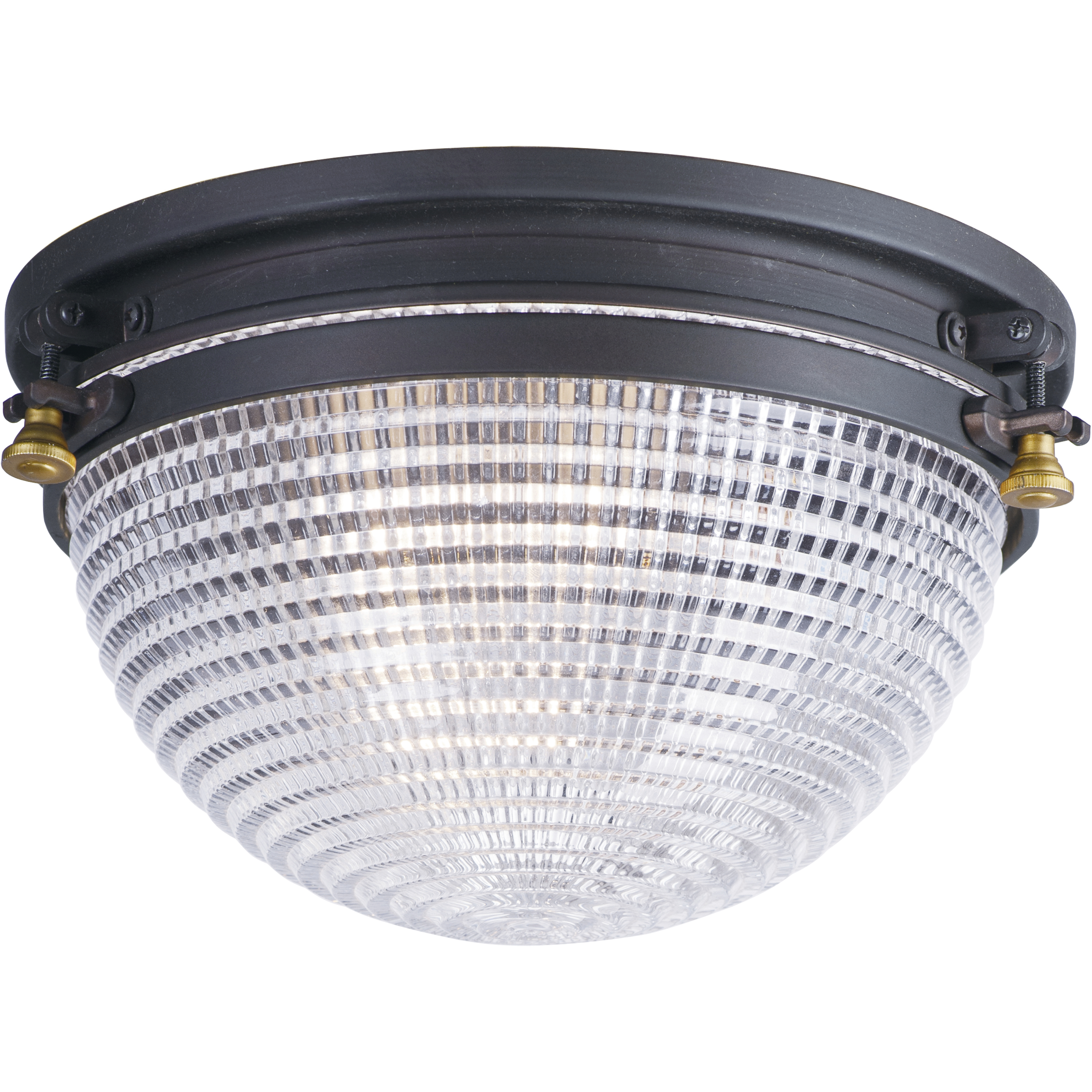Portside 1 Light 11.75 inch Oil Rubbed Bronze and Antique Brass Outdoor Flush Mount
