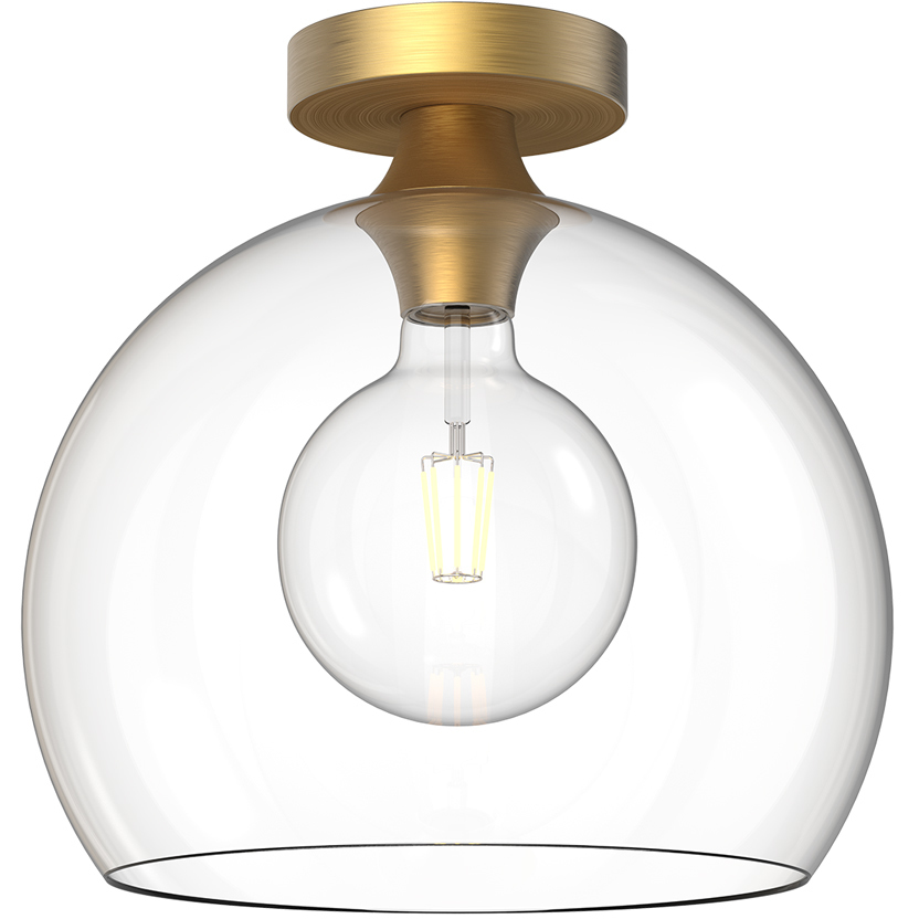 Alora Mood Castilla 1 Light 11.88 inch Aged Gold Flush Mount Ceiling Light in Clear Glass