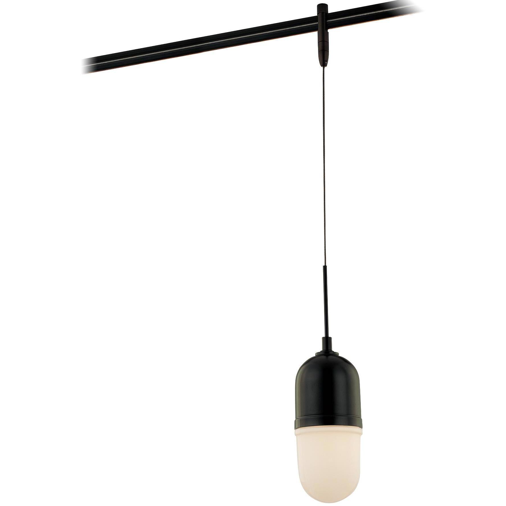 GK Lightrail 1 Light 3.75 inch Black Gloss Pendant Ceiling Light, Series 4