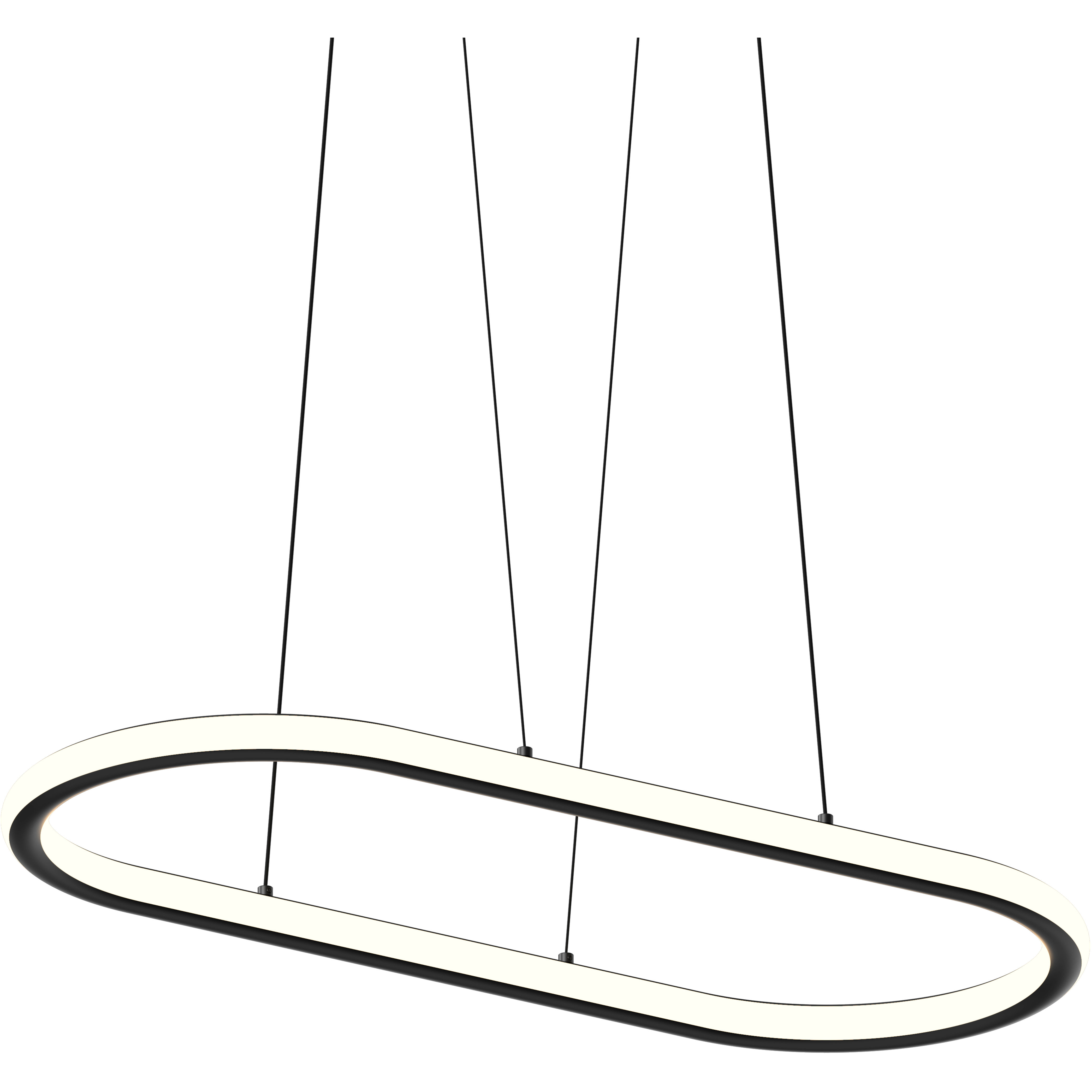 Luna LED 33.5 inch Satin Black Pendant Ceiling Light in 3000K