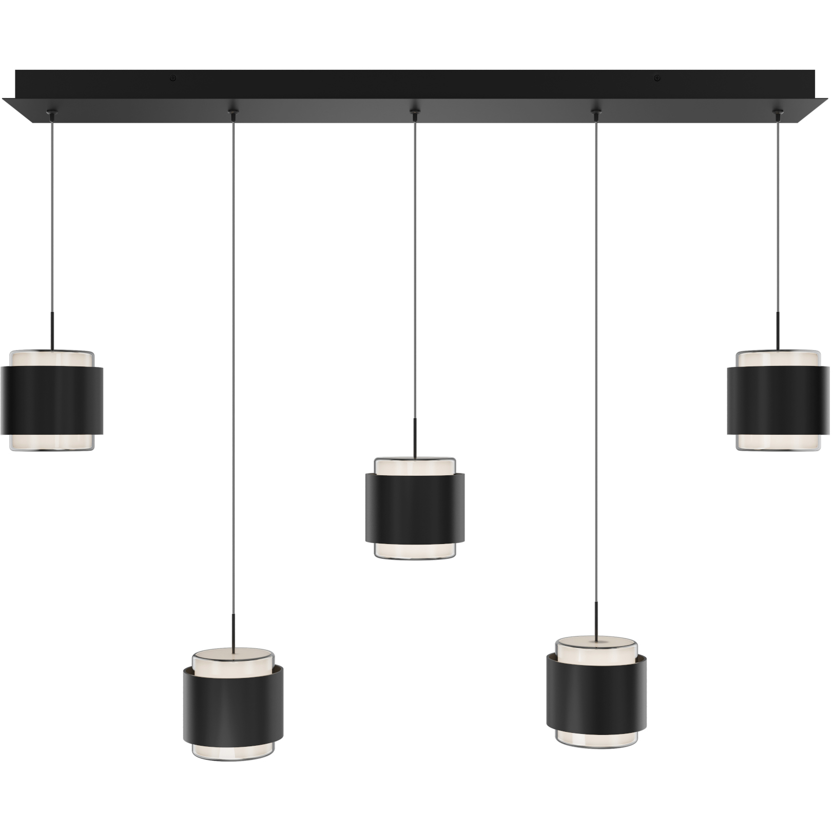 Banded LED 5.5 inch Black Chandelier Ceiling Light, dweLED