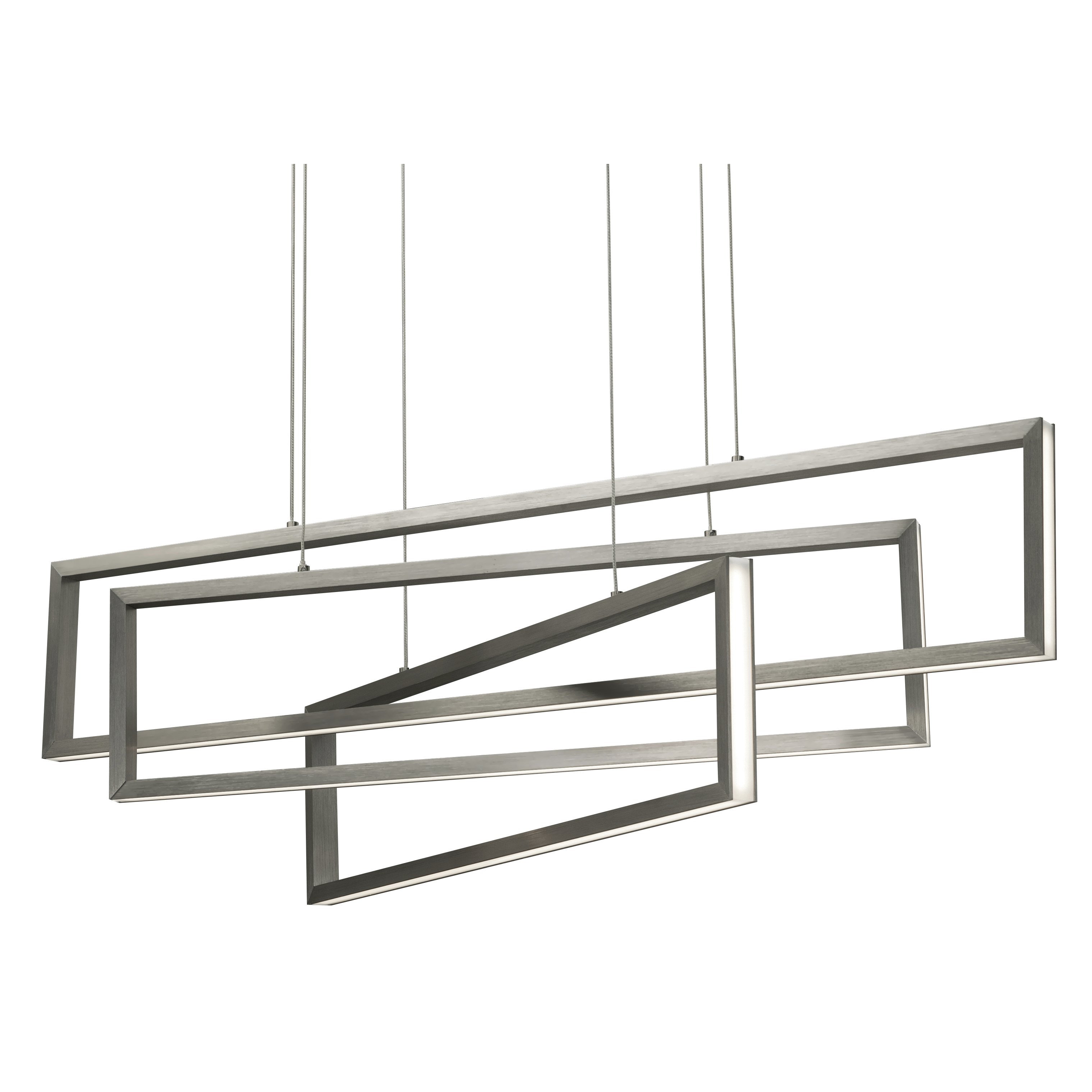 Cole 3 Light 39 inch Satin Nickel Linear Pendant Ceiling Light