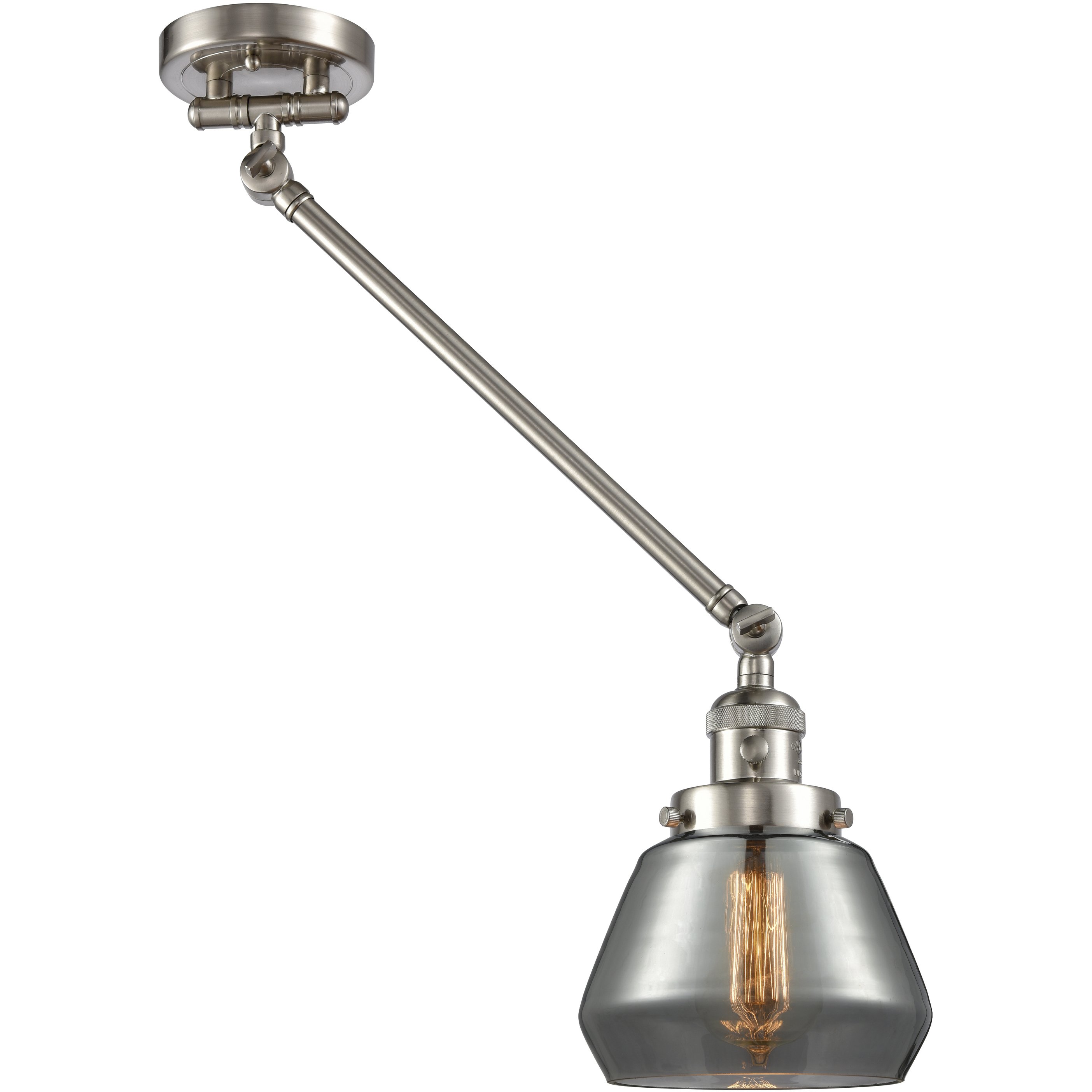 Fulton 35 inch 60.00 watt Satin Nickel Swing Arm Wall Light, Franklin Restoration